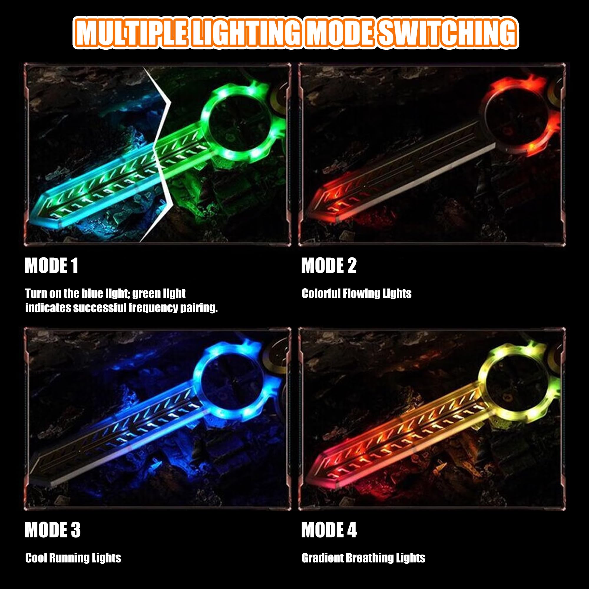 Virellia Upgraded Flying Sword RC Drone with Colorful LED Lights, ABS Metal Remote Control Airplane with Hand Gesture & Smart Watch Control, 3 Speed Modes & Stunt Drone for Kids Adults - 3