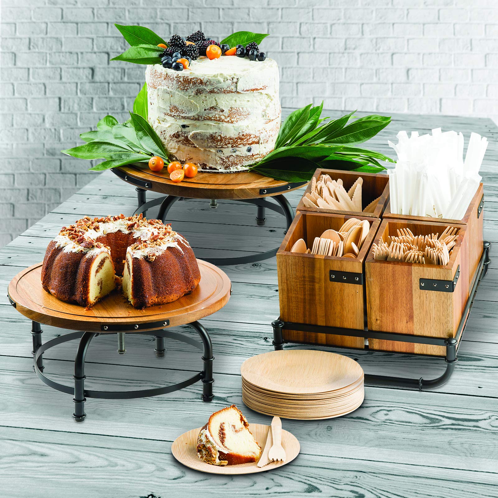 Tablecraft 10086 Industrial Collection - Soporte giratorio para tartas