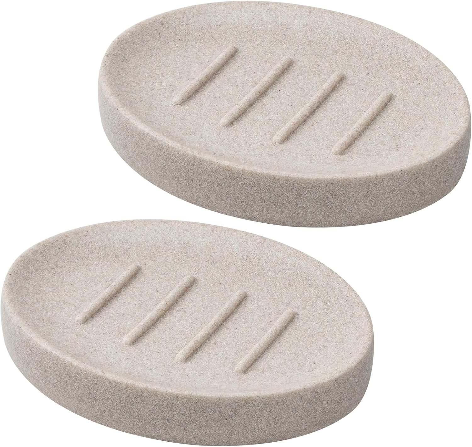 Soap Dish Bathroom Resin Soap Holder Soap Tray for Shower Sponge Holder for Kitchen Sink 2 Pack(Beige)