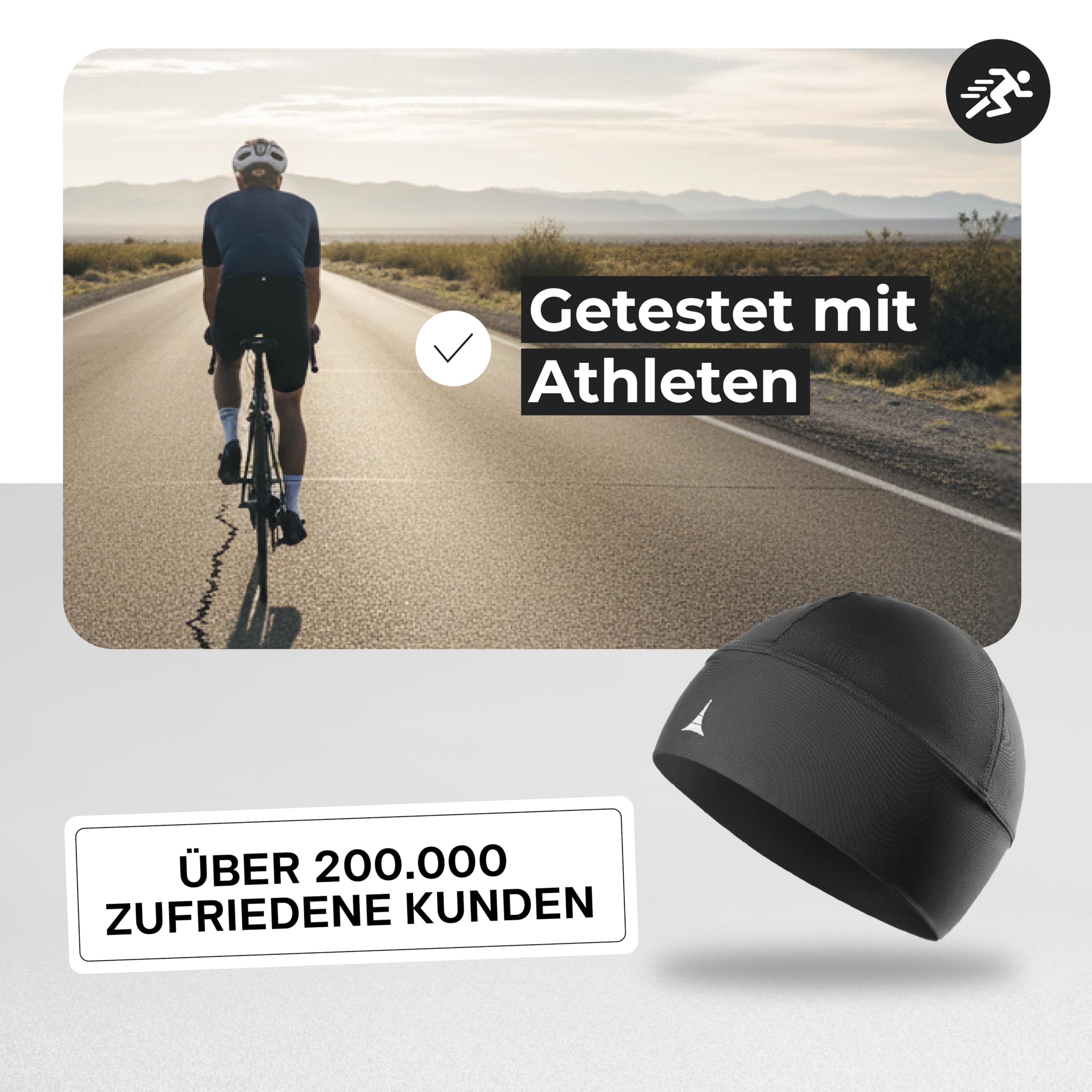 French Fitness Revolution - Schweißabweisende, Atmungsaktive Laufmütze, Helmfutter - Optimale Feuchtigkeitsableitung - Ideal zum Tragen unter einem Helm