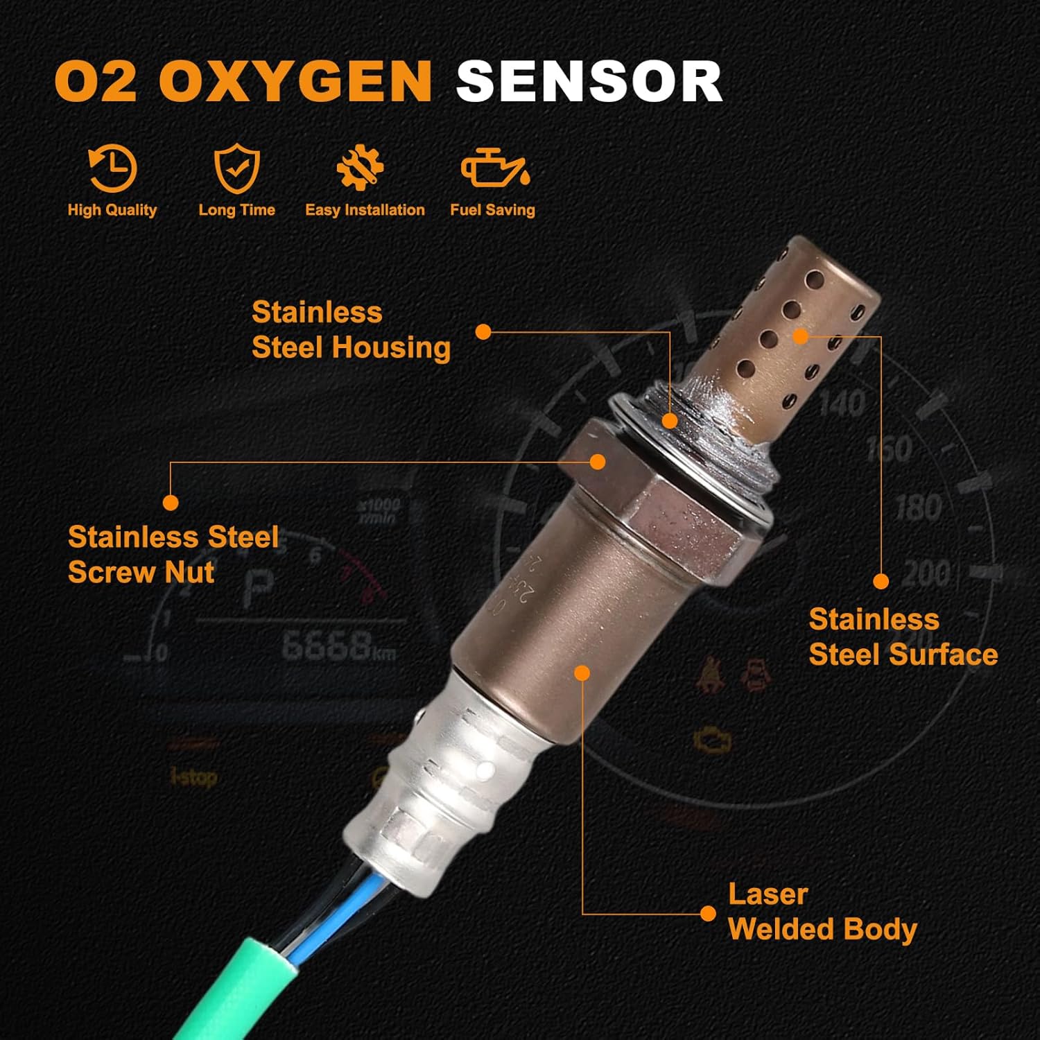 OTO-K 234-4797 234-9040 O2 Oxygen Sensor Upstream Downstream 2Pcs 2.4L Compatible with 2003-2007 Accord DX EX LX SE, 13704 2344363 36531RAAA01 36531RAAA02 36532RAAA01