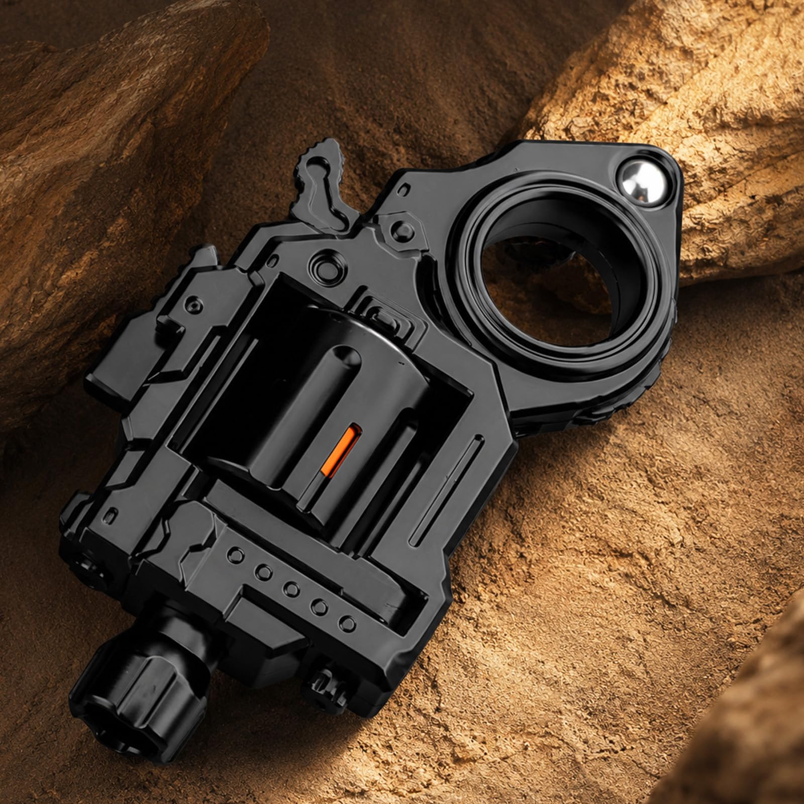 Metal Fidget Toys Gun Adults - Alloy Fidget Spinner Slider Clicker & Launcher Toy EDC Fidget Gun with Bullets and Target Stress Relief Focus Tool (Black)