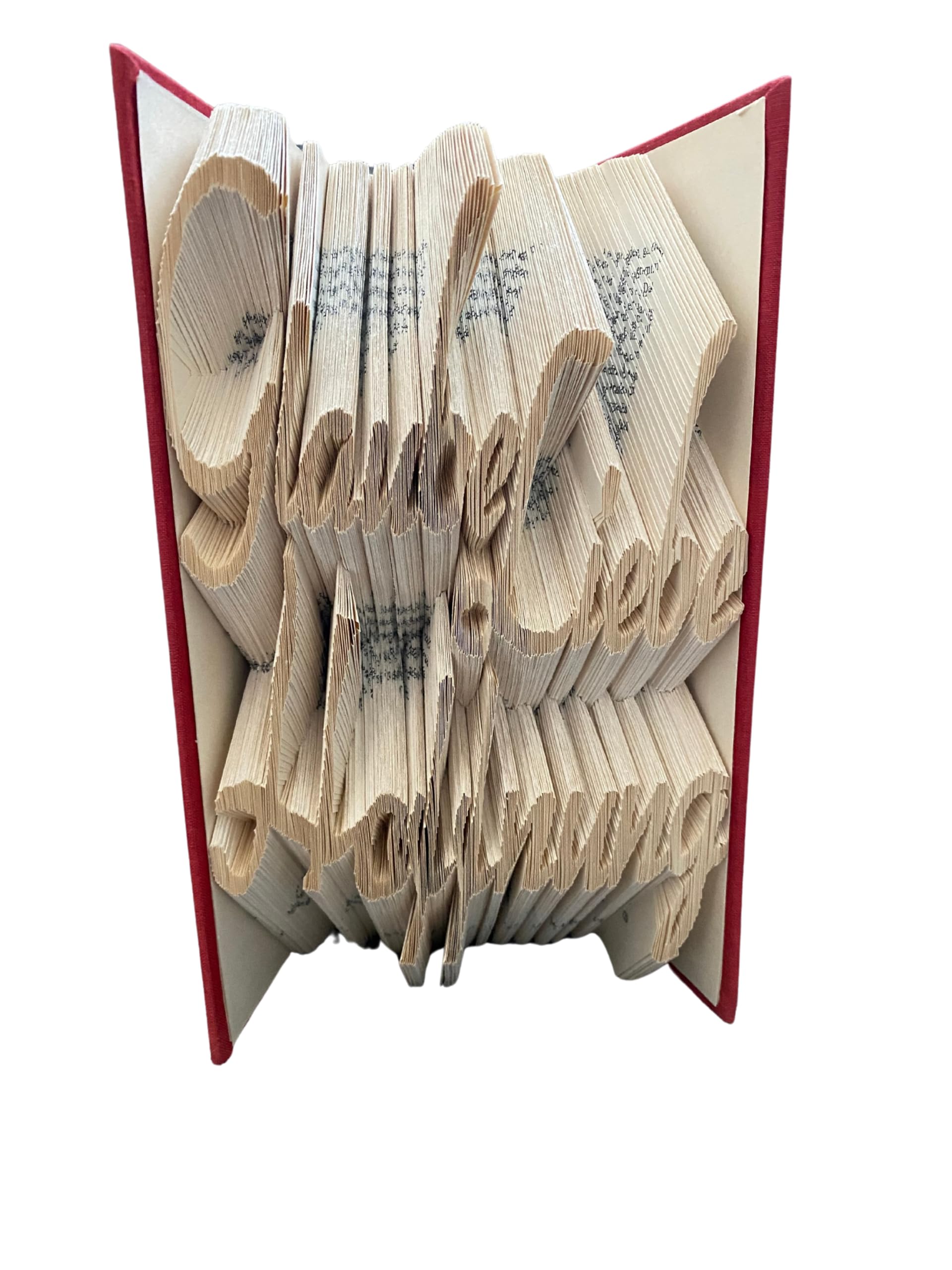 Gefaltetes Buch „Glaube Liebe Hoffnung“ – handgefertigtes Unikat aus Buchpapier – symbolisches Geschenk zur Hochzeit, Taufe oder zum Trost