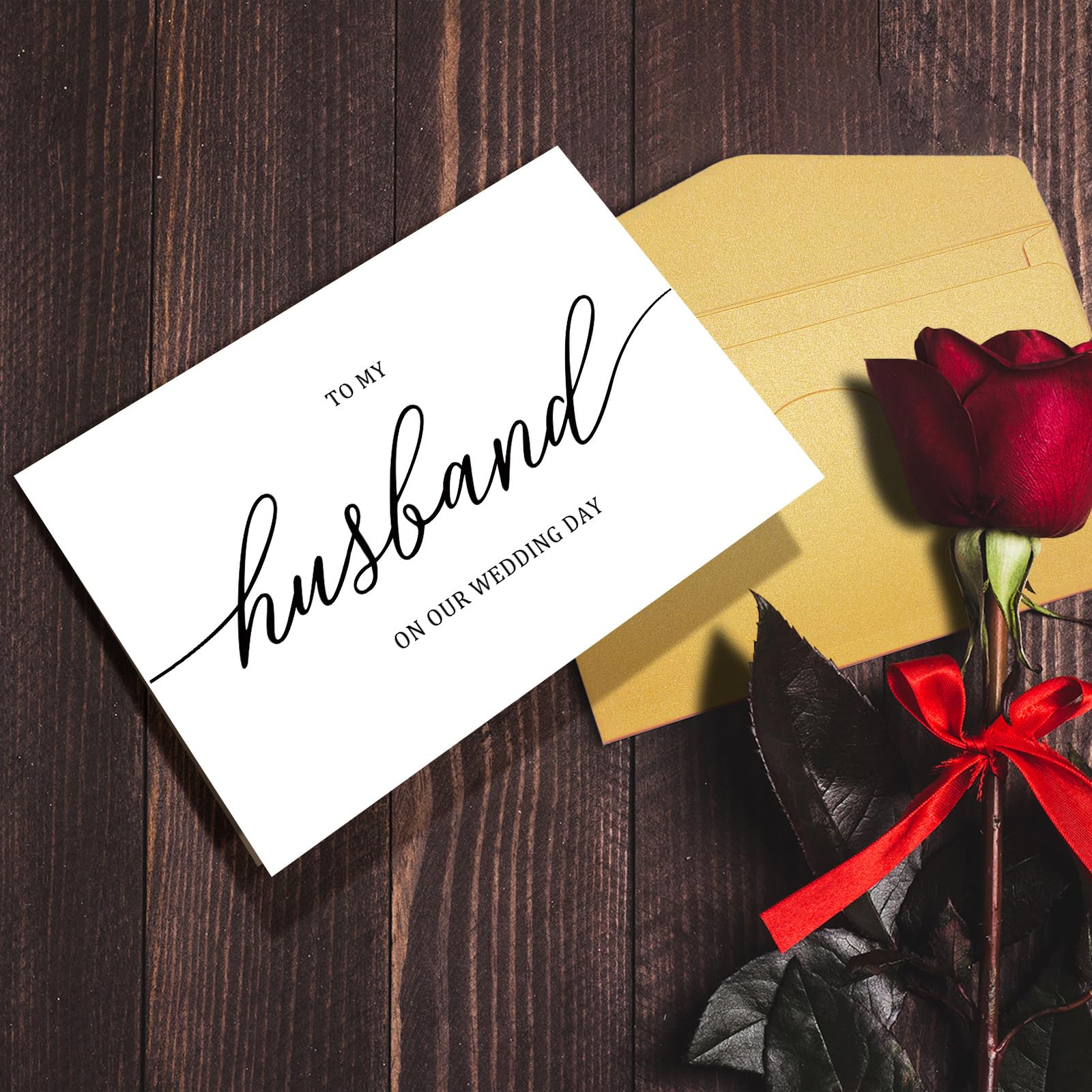 Hochzeitskarte Für Den Bräutigam – „To My Husband On Our Wedding Day“ Mit Persönlicher Nachricht