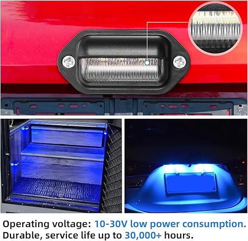 Miniatura 5 de 2 luces LED para placa de matrícula de 12 a 24 V, impermeables, 6 LED, luz trasera para RV, cámper, camión, SUV, remolque, camioneta, luces de