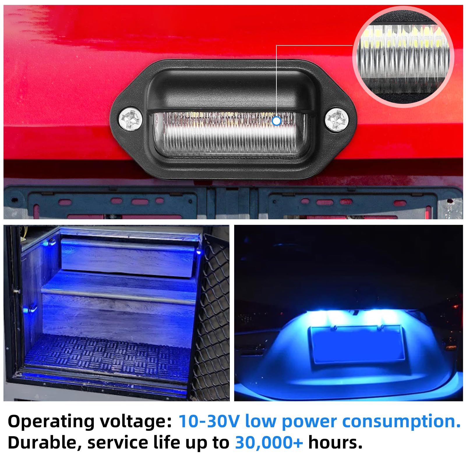 Ardillion Lot De 2 Feux De Plaque D'immatriculation LED