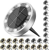 Vista 16 de Peasur Luces solares de suelo para exteriores, paquete de 8 luces planas de disco con energía solar, IP68 impermeable, antioxidante, iluminación