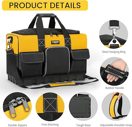 Miniatura 4 de Bolsa de herramientas, organizadores de herramientas de 18 pulgadas, bolsa de herramientas grande de 600 denier para bricolaje y almacenamiento de