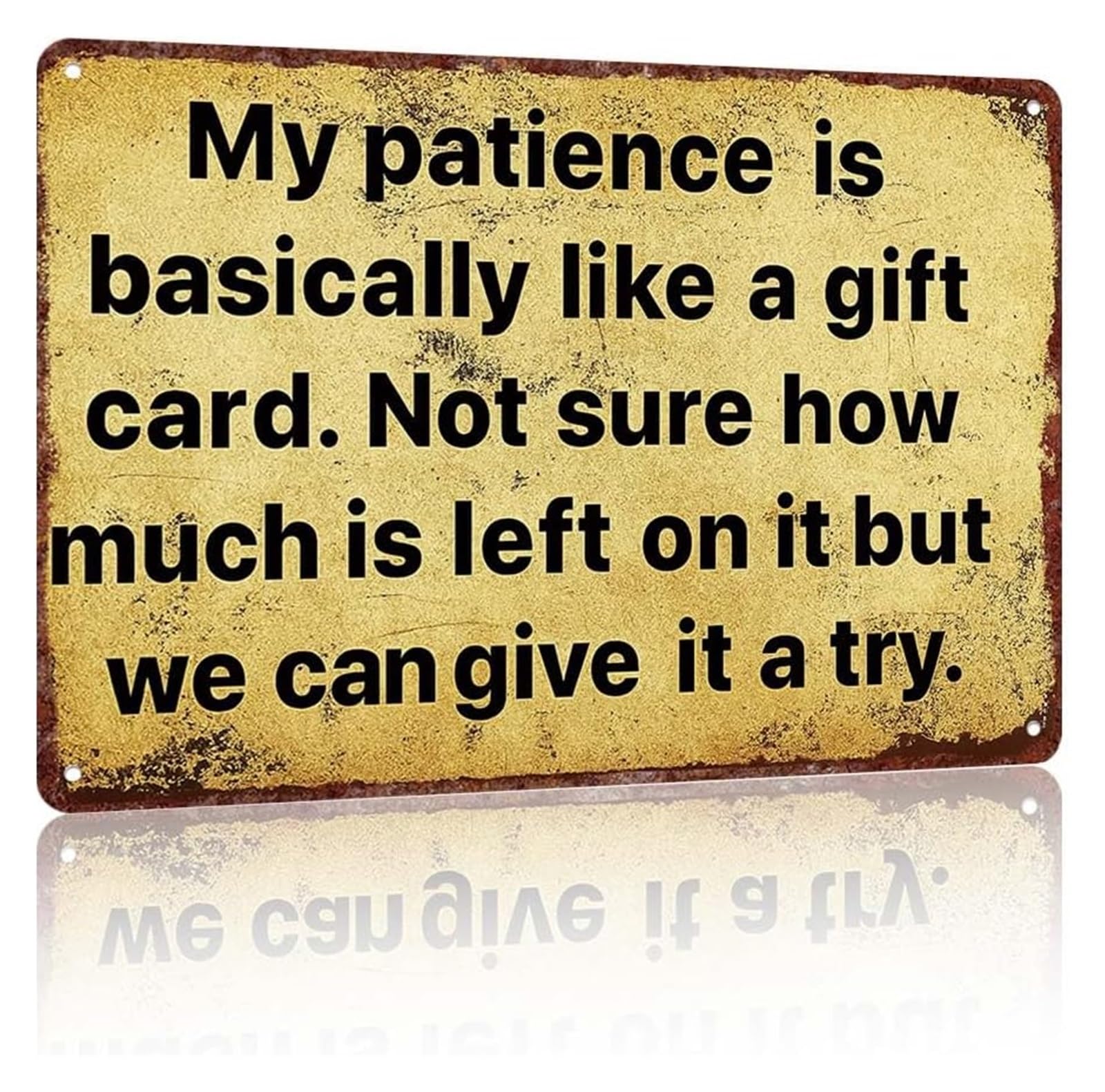ICYJRFHLTF Vintage Patience Sign Rustic Aluminum Wall Decor Funny Metal Plaque For Office Classroom Farmhouse 8 X 12 inch