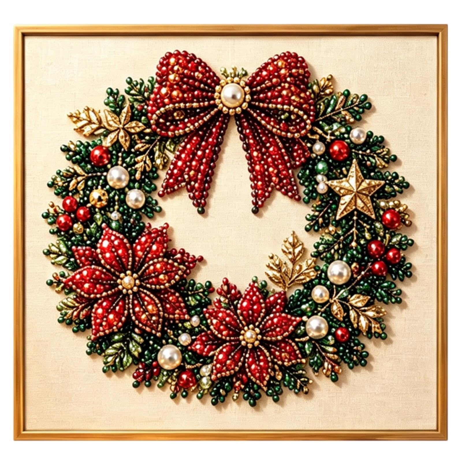Christmas Pearl Diamond Art Painting Kit,DIY Pearl Art Kits for Adults