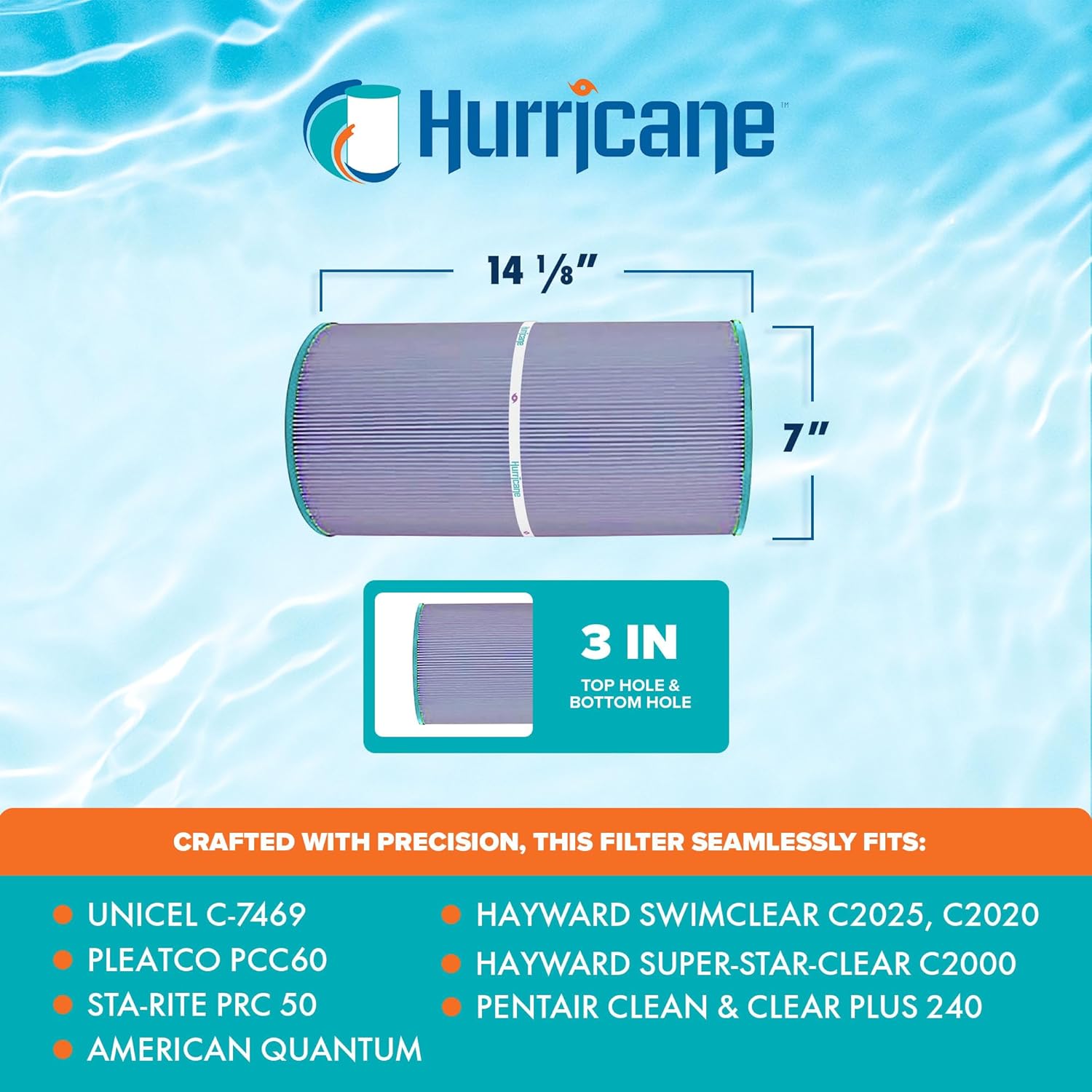 Hurricane Filters 8 Pack HF7469-04P Platinum Purple Pool Filter Cartridge - Replacement for PCC60, Unicel C-7469, Filbur FC-1975, Pentair Clean & Clear 240, Hayward SwimClear C2025 - Image 3