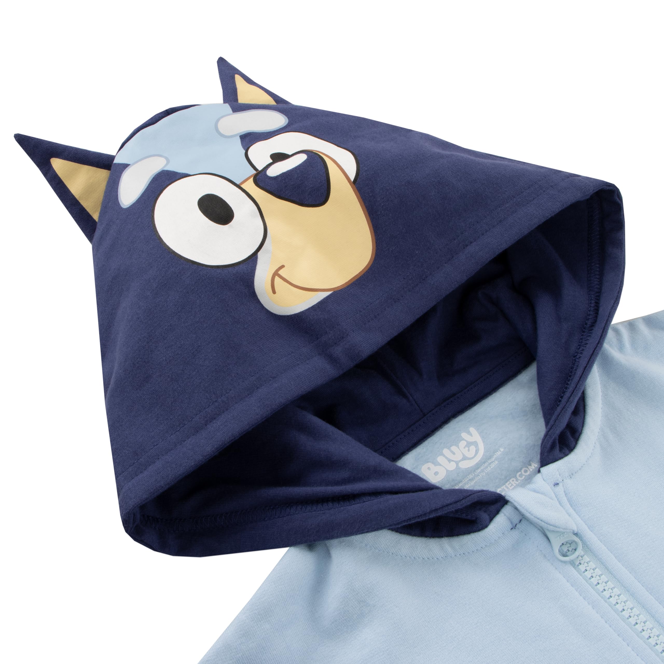Bluey Niebieska Z Kapturem Z Uszami 3D | Bluza Z Kapturem | Kostiumowa Bluza Z Kapturem Dla Chłopców | Oficjalny Towar