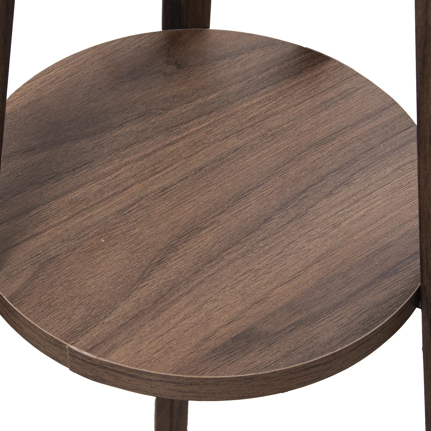 DRW Lampara de pie de madera en color nogal 40x150cm, base 35x40x131cm