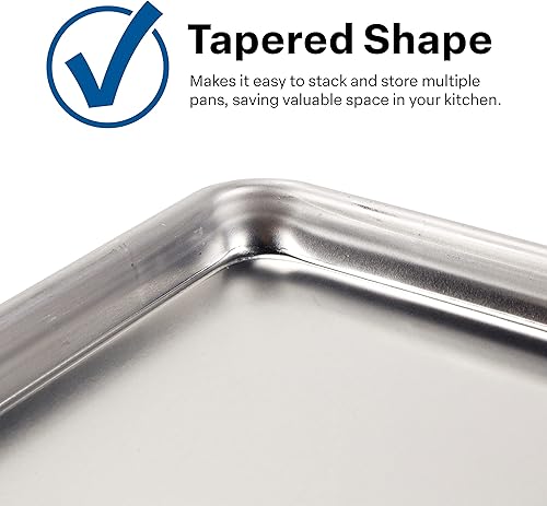 Miniatura 6 de FSE Sartén de aluminio de calibre 20 de grado comercial, 18 pulgadas de largo x 13 pulgadas de ancho x 1-18 pulgadas de alto (tamaño medio)  Paquete