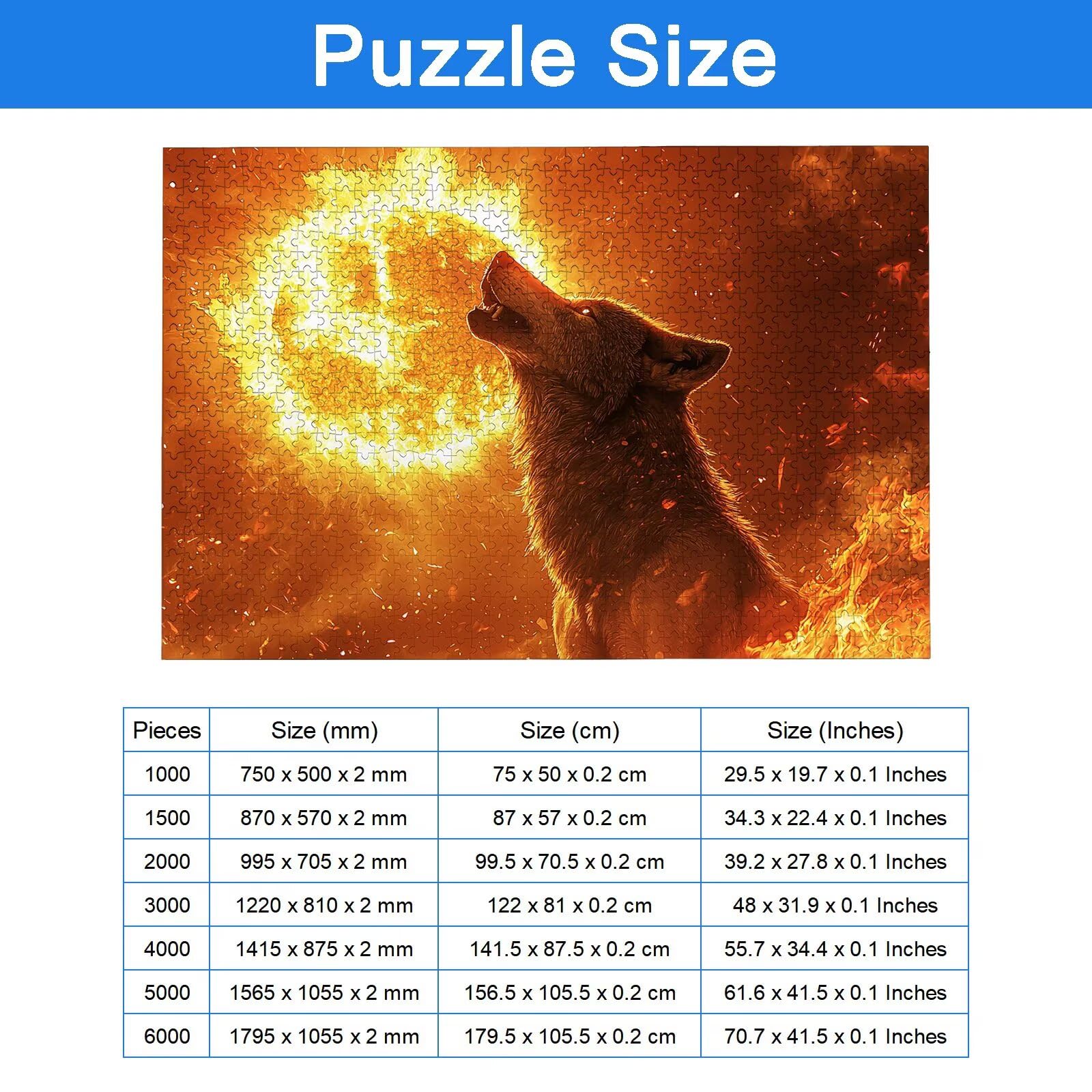 Puzzle 1500 elementów dla dorosłych, wilk, 1500 elementów, trudna zagadka, fantazyjne drewniane puzzle dla dorosłych, z wykwintnym pudełkiem do pakowania, puzzle dla całej rodziny, prezenty, 8696