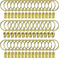 Vista 30 de 100 piezas de anillos de cortina con ganchos de clips de 1.26 pulgadas, anillos de cortina de acero inoxidable mate a prueba de óxido para soporte