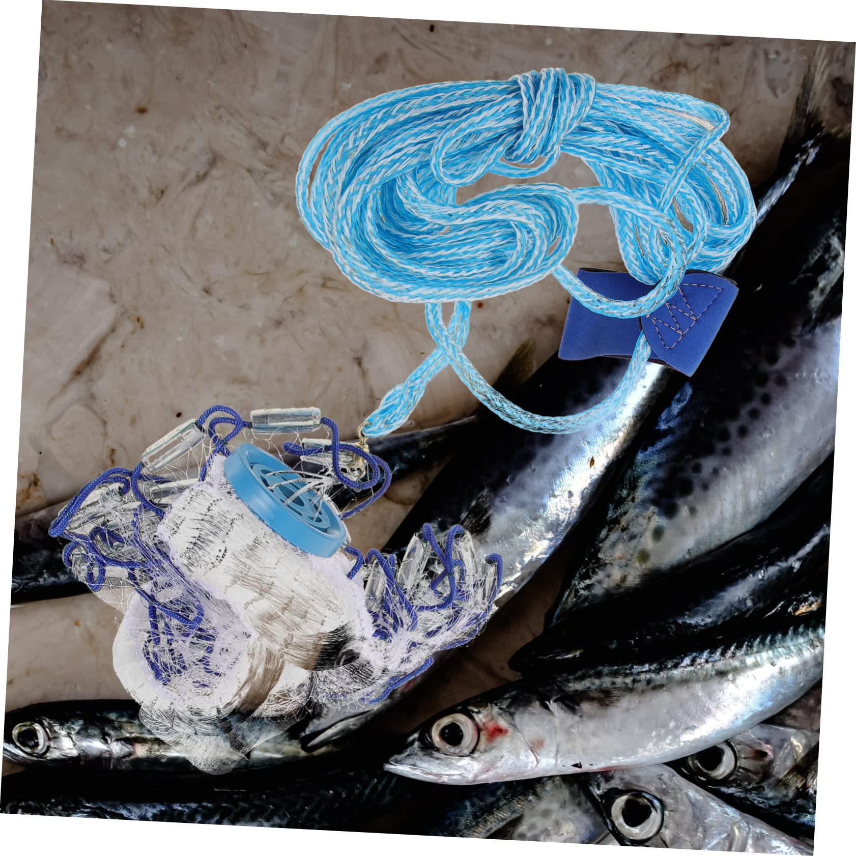 VANZACK Rete da Pesca Manuale Filo e Metallo per Pesca All'aperto, Retina Chiusura Resistente per Pescatori