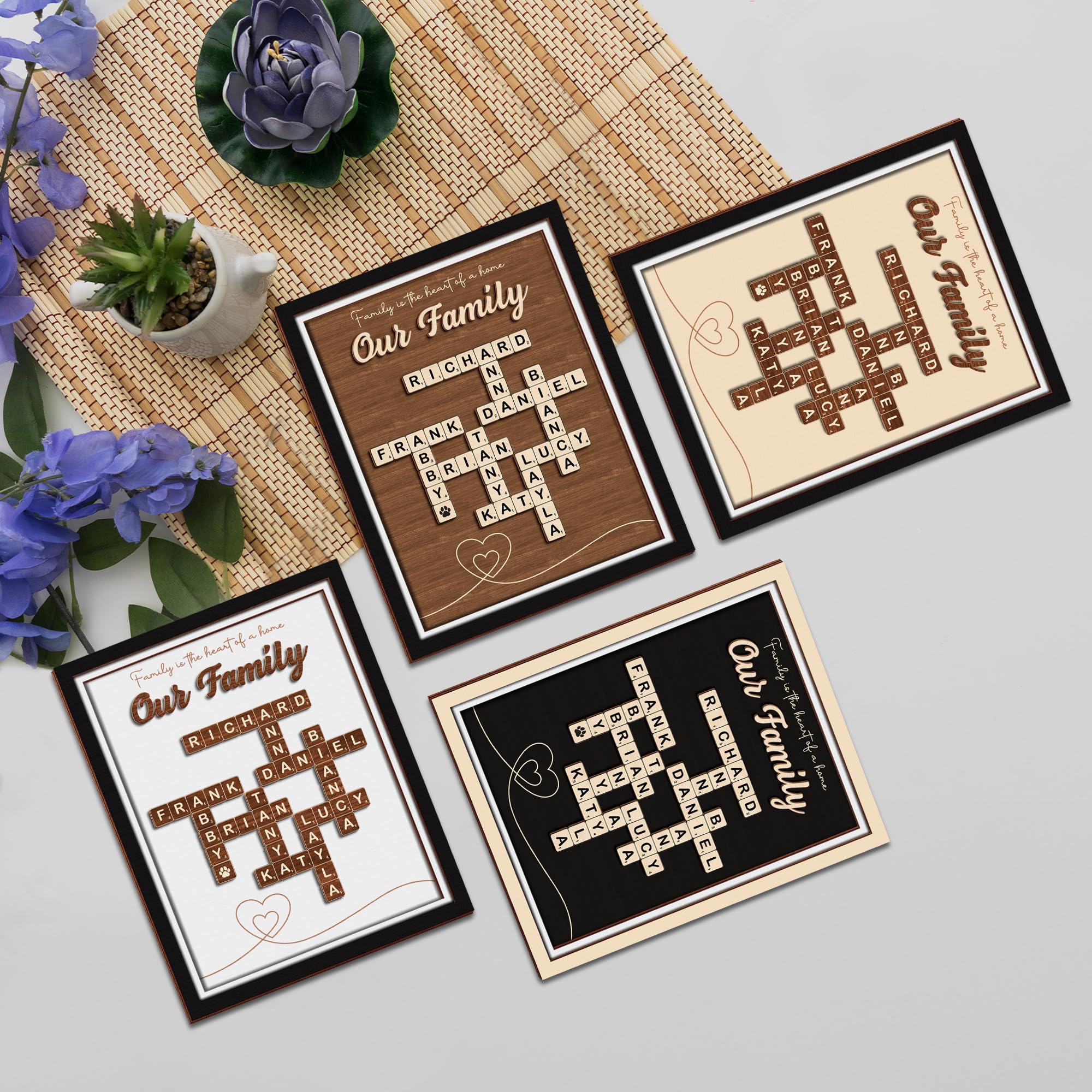 Amazon.com: Custom Scrabble Family Name Frame Gifts for Mother's
