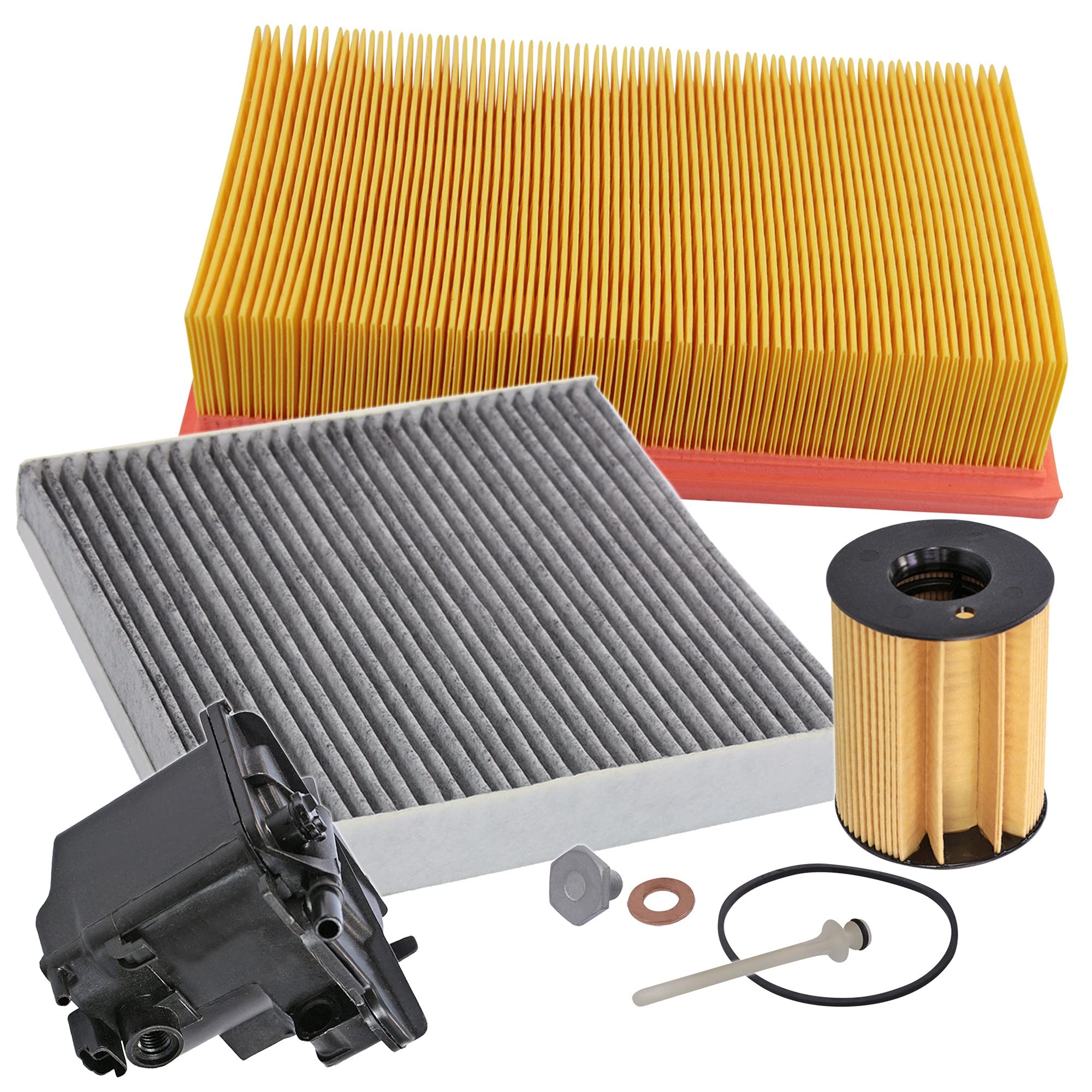 BESTPRICE Set di filtri di ispezione con 1x filtro olio, 1x filtro aria, 1x filtro aria abitacolo, 1x filtro carburante, compatibile con FORD FOCUS 2 Mk2 (DA_ HCP, DP) (DB_ FCH, DH) (DA_ FFS, DS)