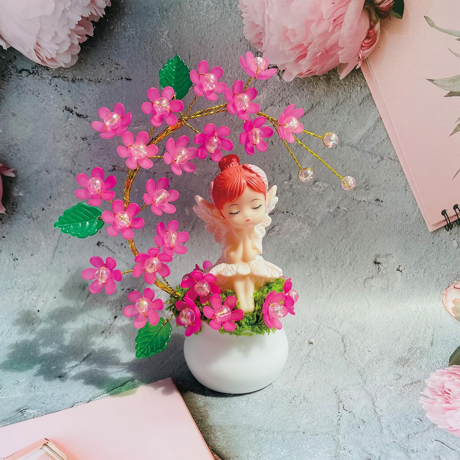 Birthday Gifts for Women Friendship, Guardian Angel for Mom, Preserved Forever Flower Angel Figurines for Grandma Daughter Wife image 4
