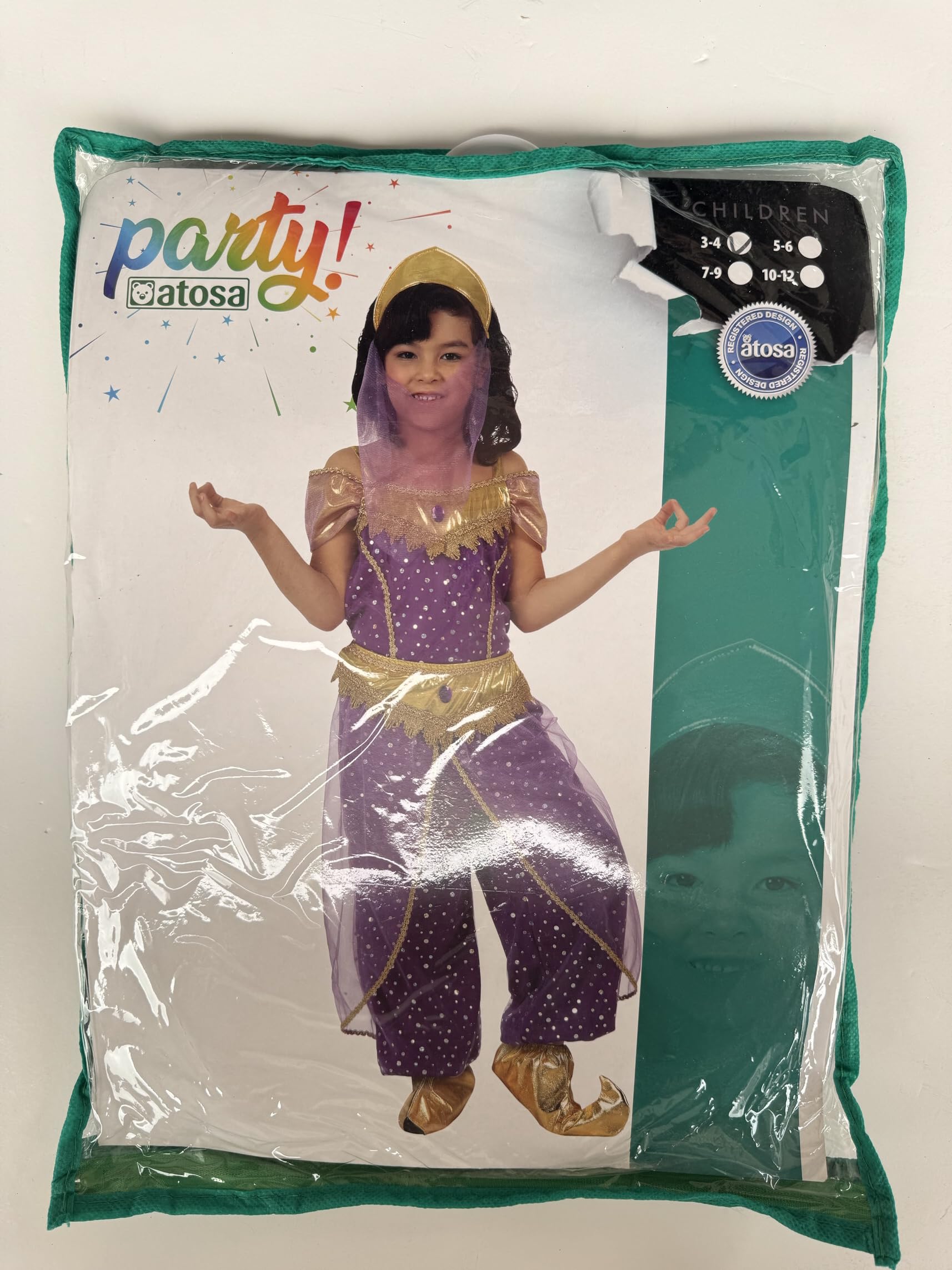 ATOSA Arabisches Kinderkostüm - Für 3-4 Jahre - Inkl. Mütze, Jacke, Shirt, Gürtel & Hose - Karneval & Verkleidung