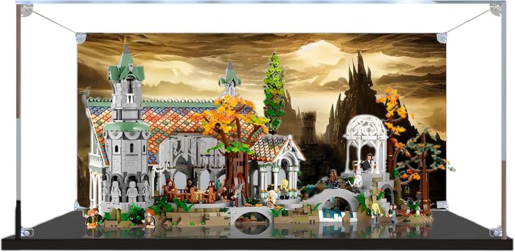 Acrylic Display Case for Lego 10316 Rivendell Castle, Dustproof Box, Storage Box, Transparent Box, Display Box Compatible with Lego 10316Only Case, No Model Painted