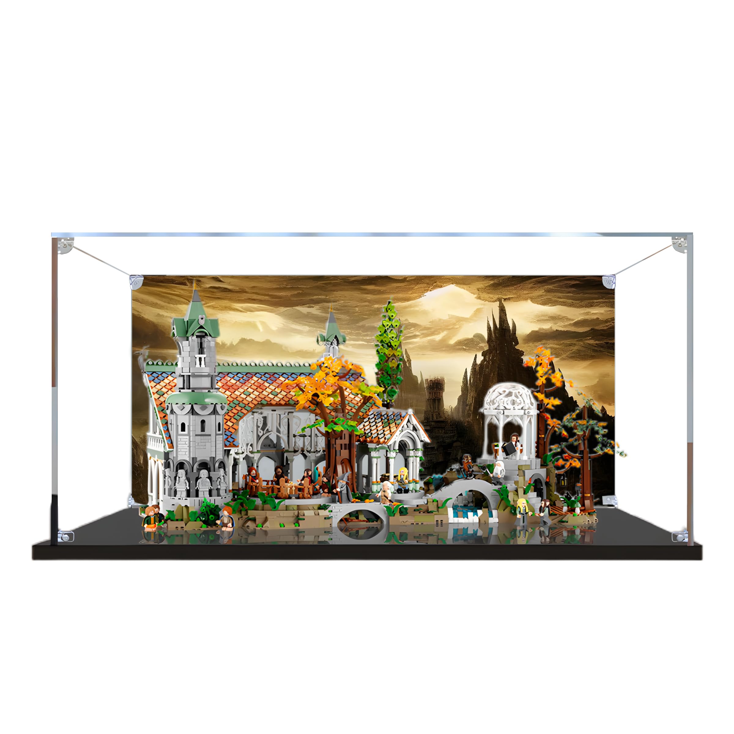 Acrylic Display Case for Lego 10316 Rivendell Castle, Dustproof Box, Storage Box, Transparent Box, Display Box Compatible with Lego 10316(Only Case, No Model) (Painted)