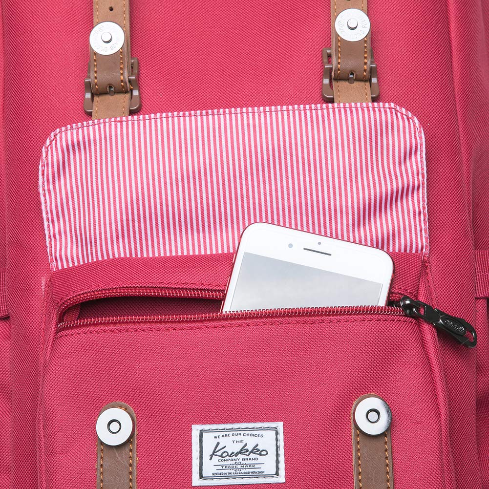 KAUKKO Mochila Tipo Casual de Hombre y Mujer para Portátil para Escuela, Viajes o Senderismo Mini tamaño Rojo
