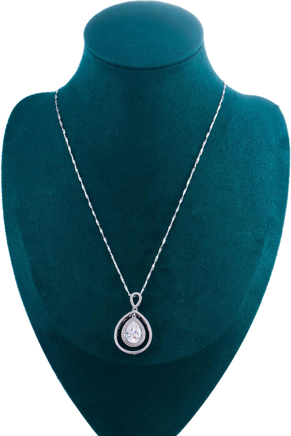 XUPING Crystal Necklace for Women Teardrop Crystal Pendant Necklace Fine Jewelry Silver Dainty Pendant Necklace Cubic Zirconia Necklace Anniversary Birthday Valentine's Day Gift - Image 8