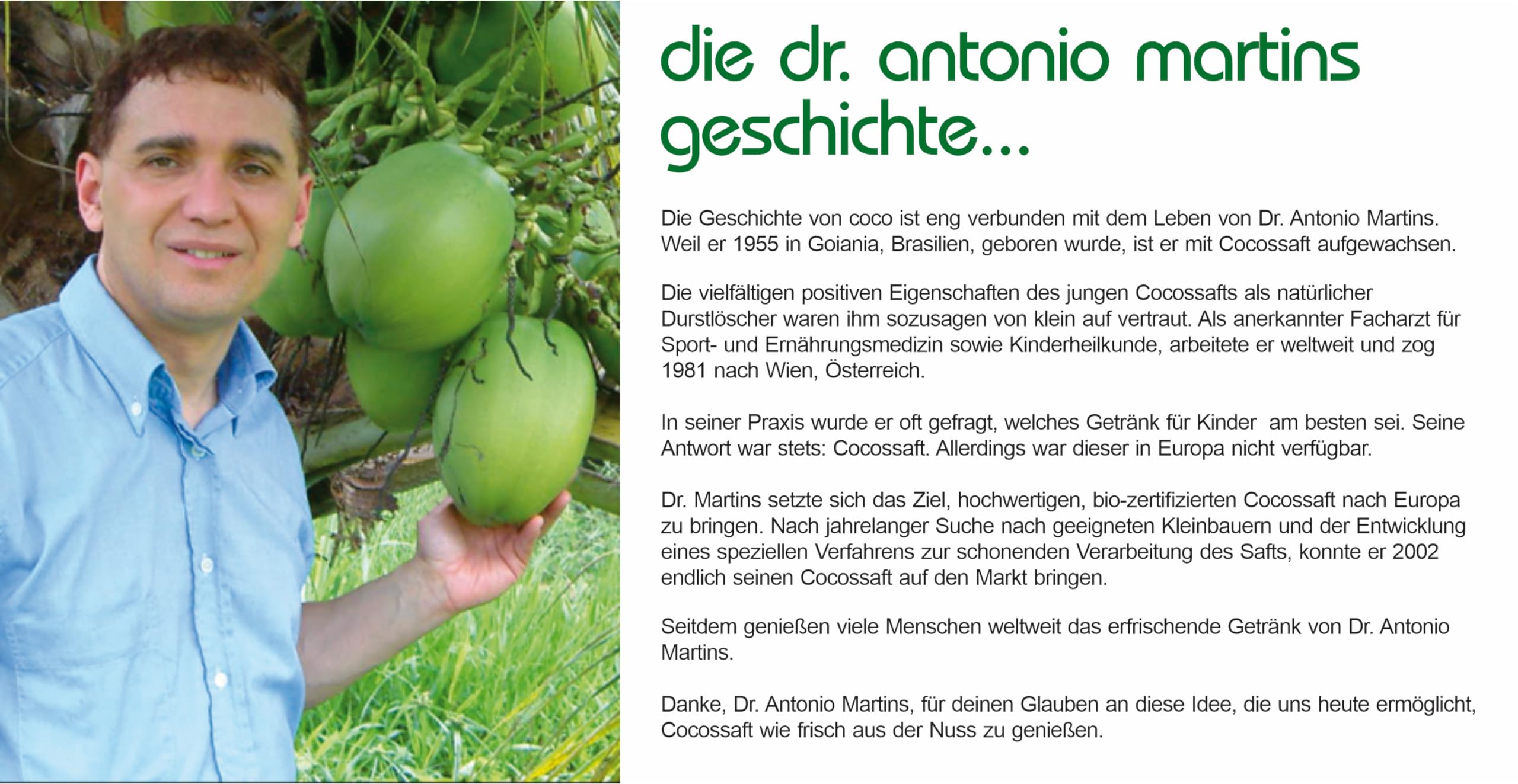 Dr. Antonio Martins - Coconut Water Pur | 100% Bio-Cocoswasser I Natürlich Erfrischend I Ohne Zusatzstoffe I Vegan I Bio | FAIRTRADE (12x 1000 ml)
