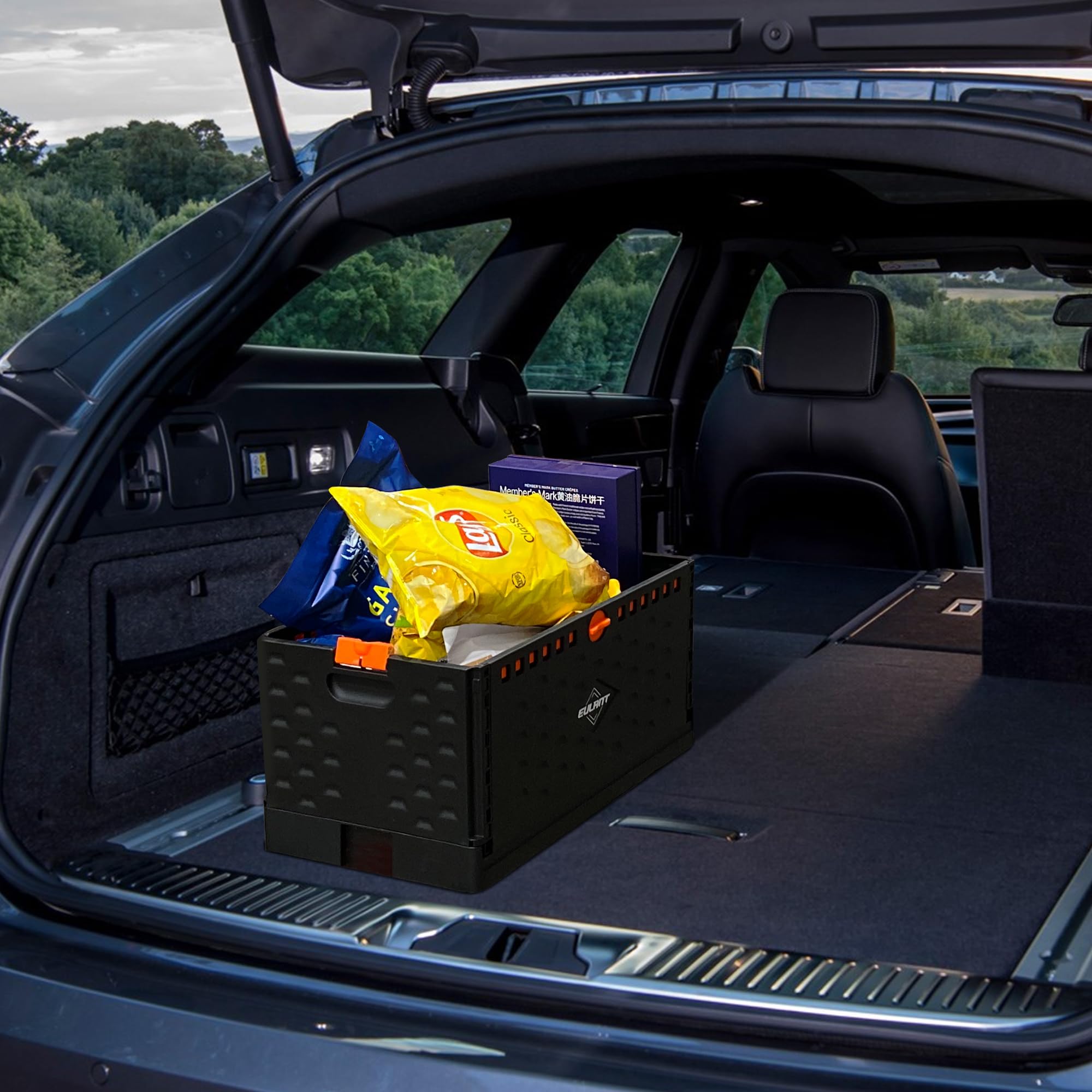 EULANT Caja de Almacenamiento Plegable para EULANT Carritos de Compras, Cesta Plegable de Plastico, capacidad máxima 60L