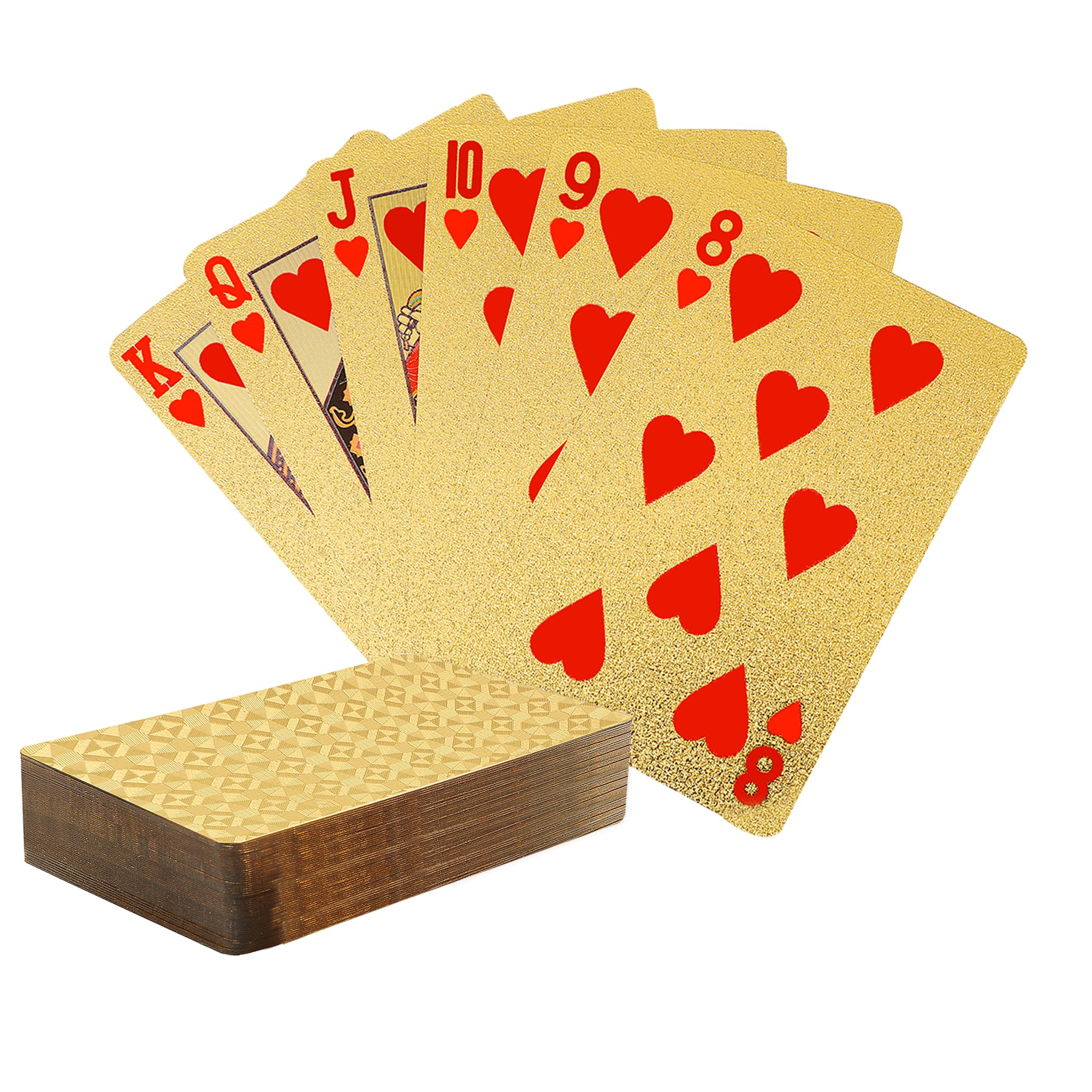 SWINILAYA Gold Playing Cards - Waterproof Plastic Playing Cards, Standard Index Poker Cards,Deck of Poker Cards for Party,Family