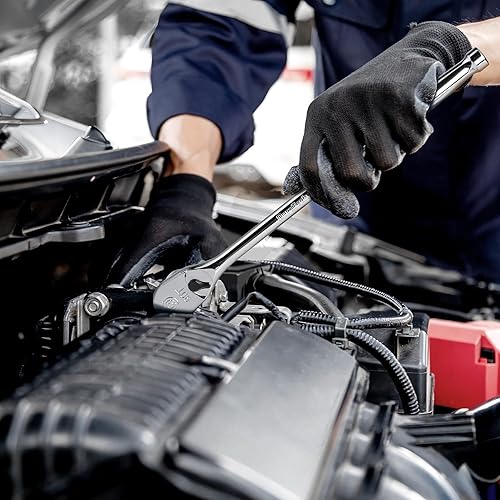 Miniatura 8 de DURATECH Mango de trinquete de 3 piezas, mango de trinquete extra largo, 14 pulgadas, 38 pulgadas, 12 pulgadas, llave de trinquete de 90 dientes con