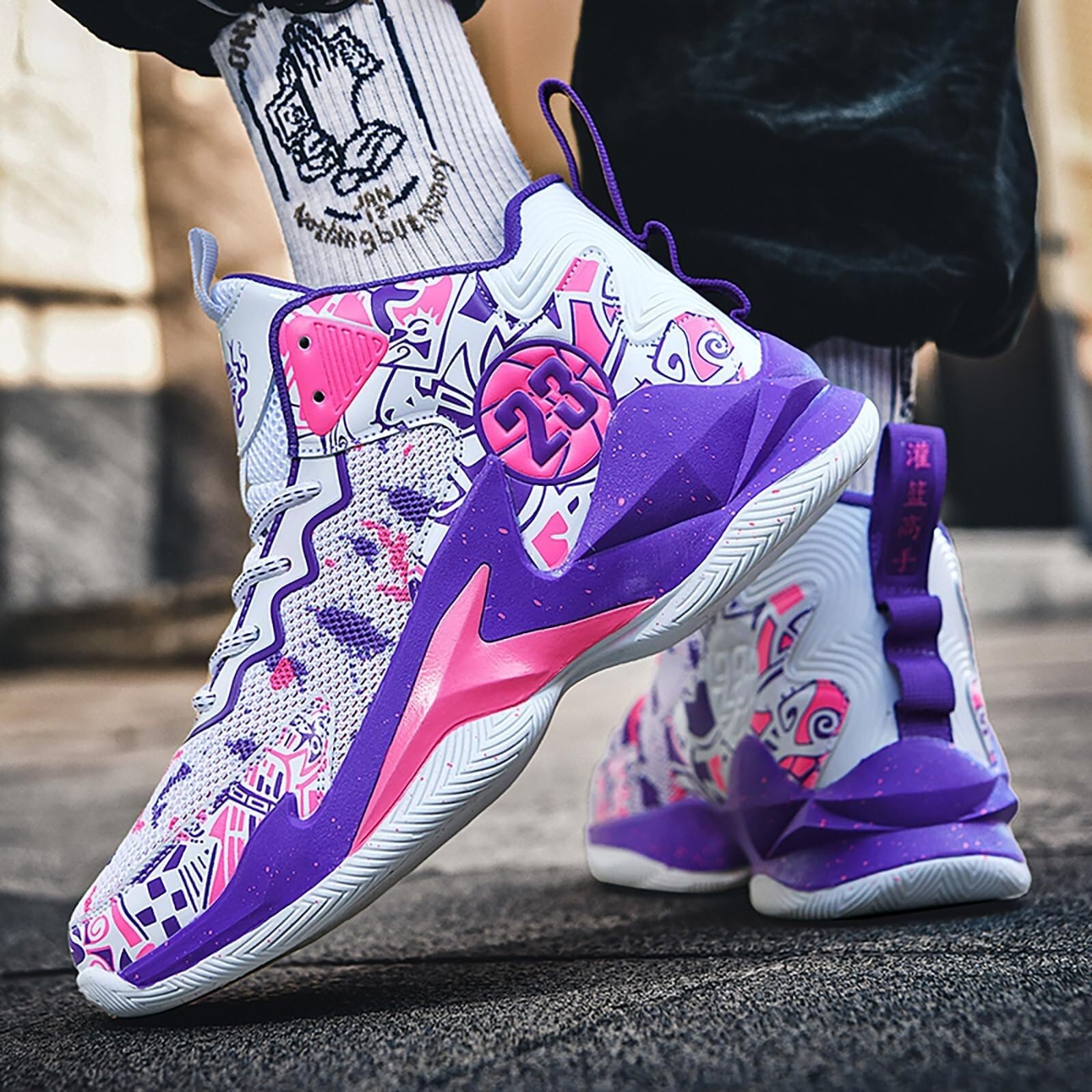 Zapatillas de Baloncesto Unisex de Malla Alta, Transpirables, Antideslizantes, Resistentes al Desgaste y prácticas.