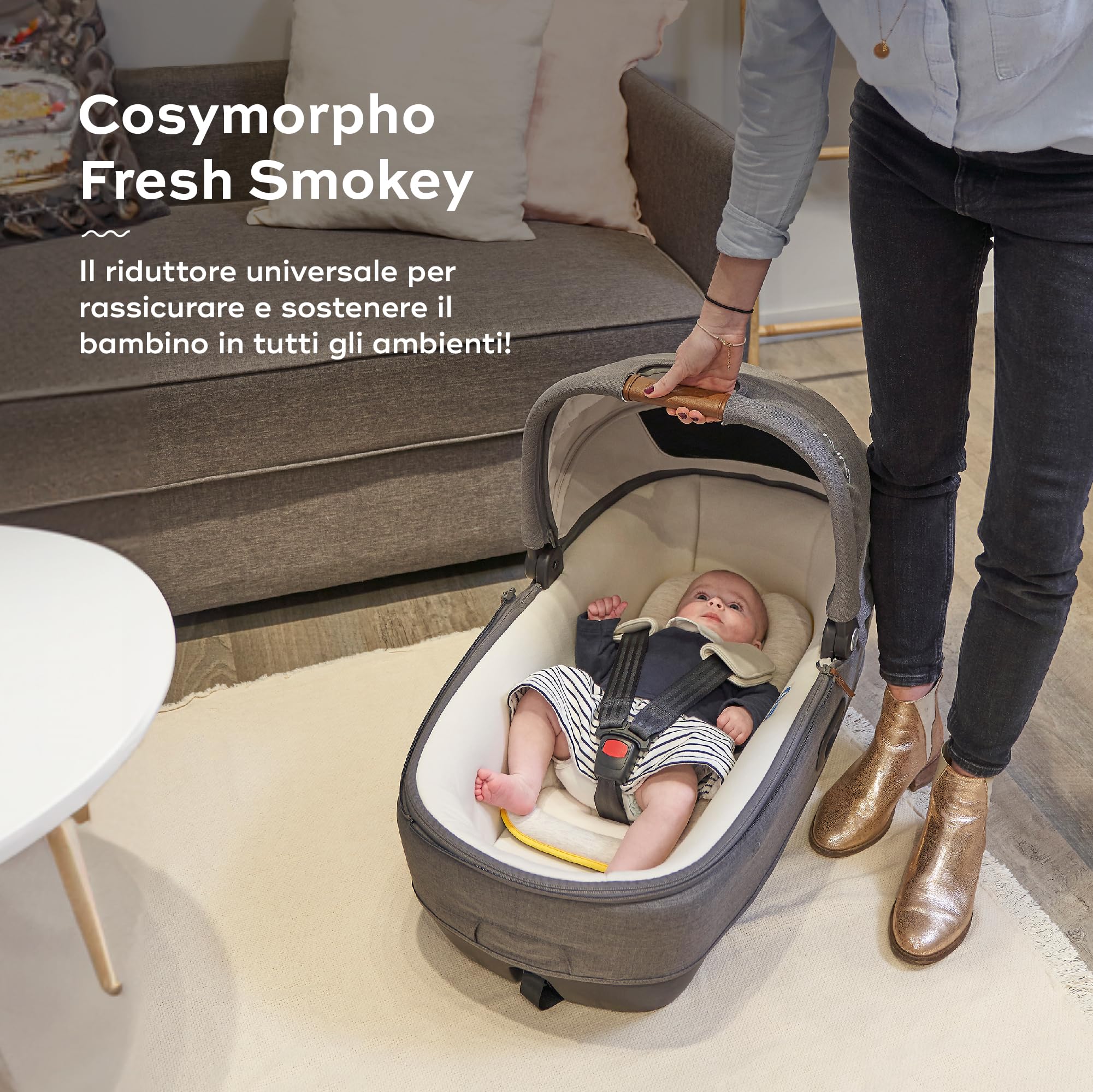 Babymoov Cosymorpho Fresh Smokey riduttore universale bambini, Fresh (Grigio chiaro), 35 x 54.5 x 5 cm, 0-6 mesi