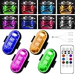 Wireless LED Lights for Car, Wireless Rock Lights with 8 Colors 10 Modes,Led Strobe Warning Light, Motorcycles, Boats, Camping, Bikes, Drones,Design in USA (4pcs Black)