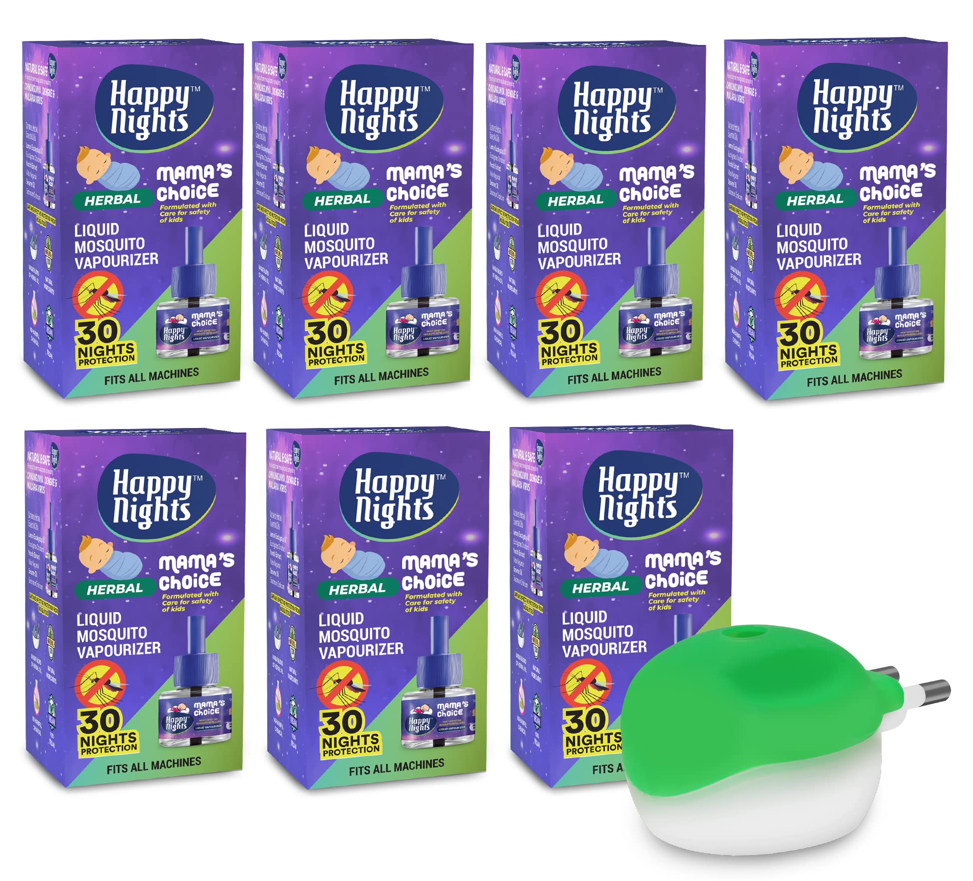 Happy Nights Lemon Eucalyptus Mosquito Repellent Refill, Mamas Choice, 45Ml Oil Based Mosquito Repellent, Pack Of 7 (Buy 5 Get 2 Free Refill & Mosquito Machine) (B07JWFP3B1) Amazon Price History, Amazon Price Tracker