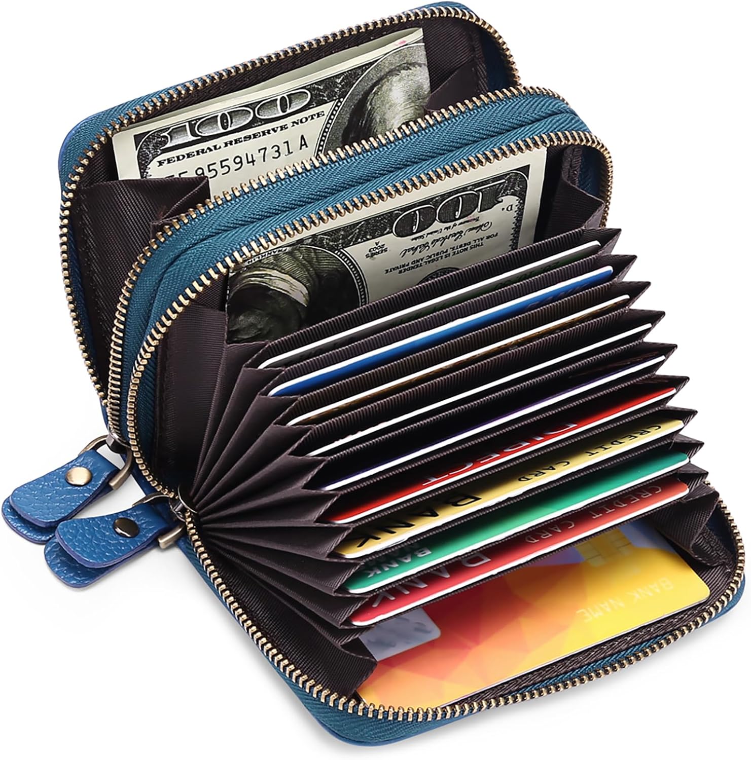 GOIACII Small Genuine Leather Wallet for Women, RFID Blocking Credit Card Holder Wallet - Image 4