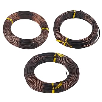 Bonsai Training Wire Kit 3 Sizes, 1.0mm/1.5mm/2.0mm Anodized Aluminum Bonsai Wire, Antique Bronze Aluminum Wire Set for Bonsai Trees Shaping and Training100g Each Size
