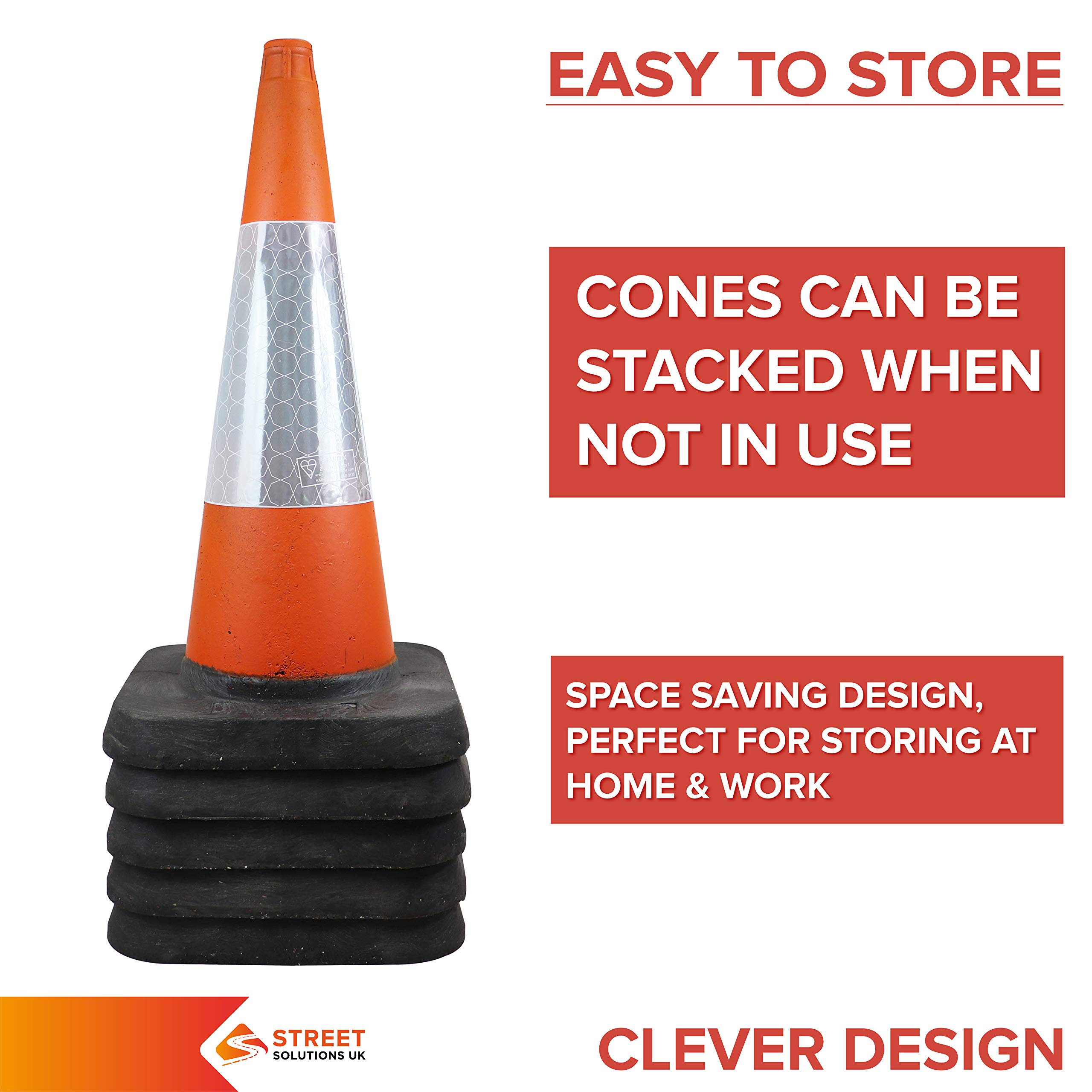 Buy 5 x 750mm Traffic Cones in Orange For Indoor And Outdoor Usage