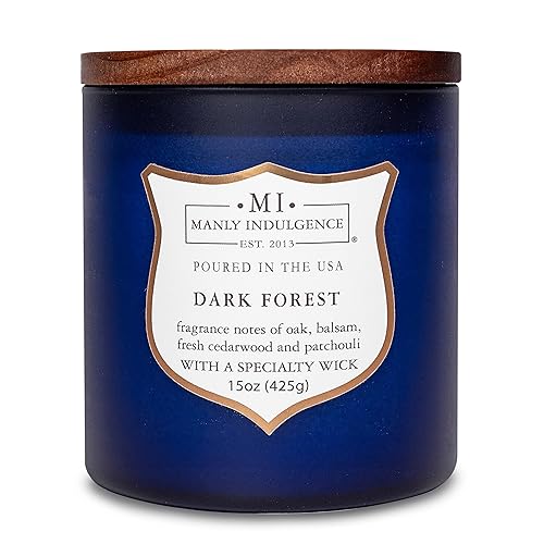 Manly Indulgence Dark Forest Scented Jar Candle for Men, Wood
