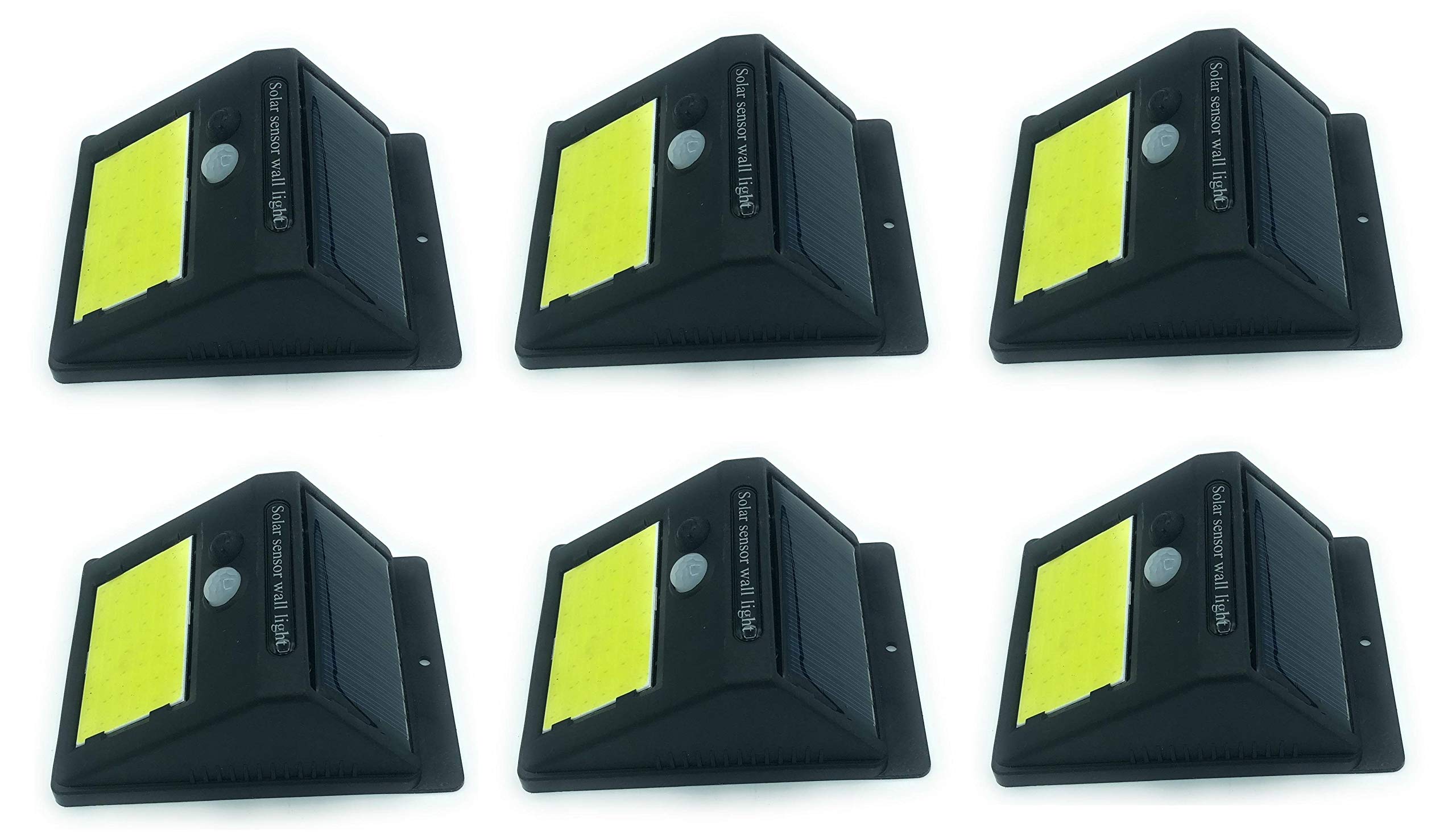 Leofla Varios 6 X Focos De Energía Solar Al Aire Libre Con 48 Led Y Sensor De Movimiento