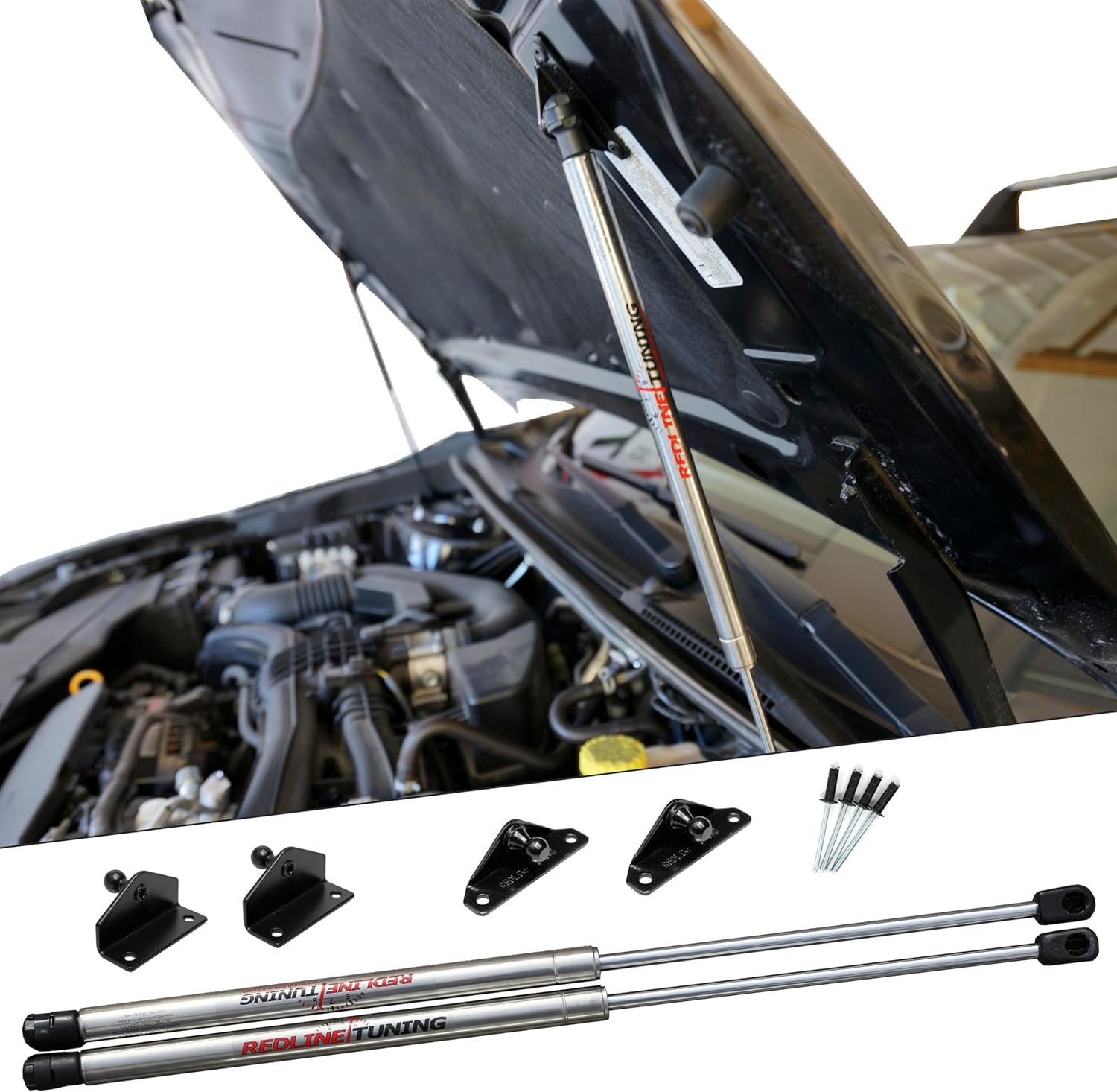Redline Tuning 21-36010-03 Hood Quicklift Elite System Compatible with Subaru Crosstrek 2018-2023 (Stainless Steel Struts)