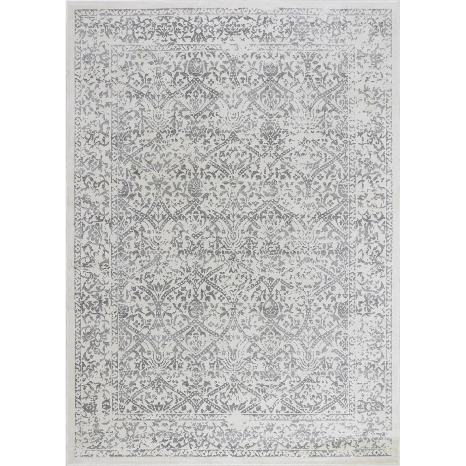 Livabliss Margaux Palermo Tapis Vintage 160x216 cm – Ivoire, Gris, Bohème