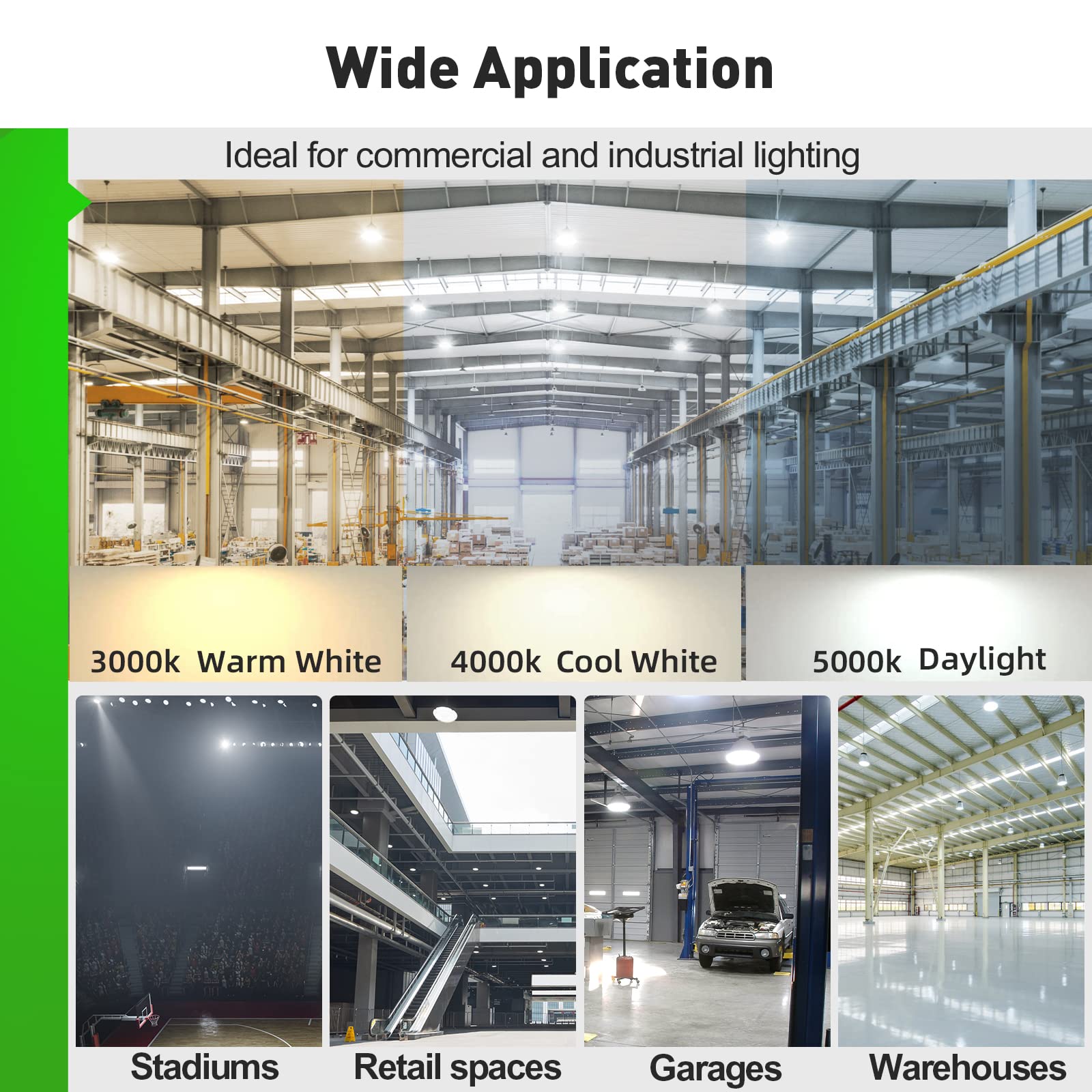 UFO LED High Bay Light 150 200 240 Wattage Selectable with Preinstalled Hook IP65 Waterproof 0-10V Dimmable Commercial — view 7