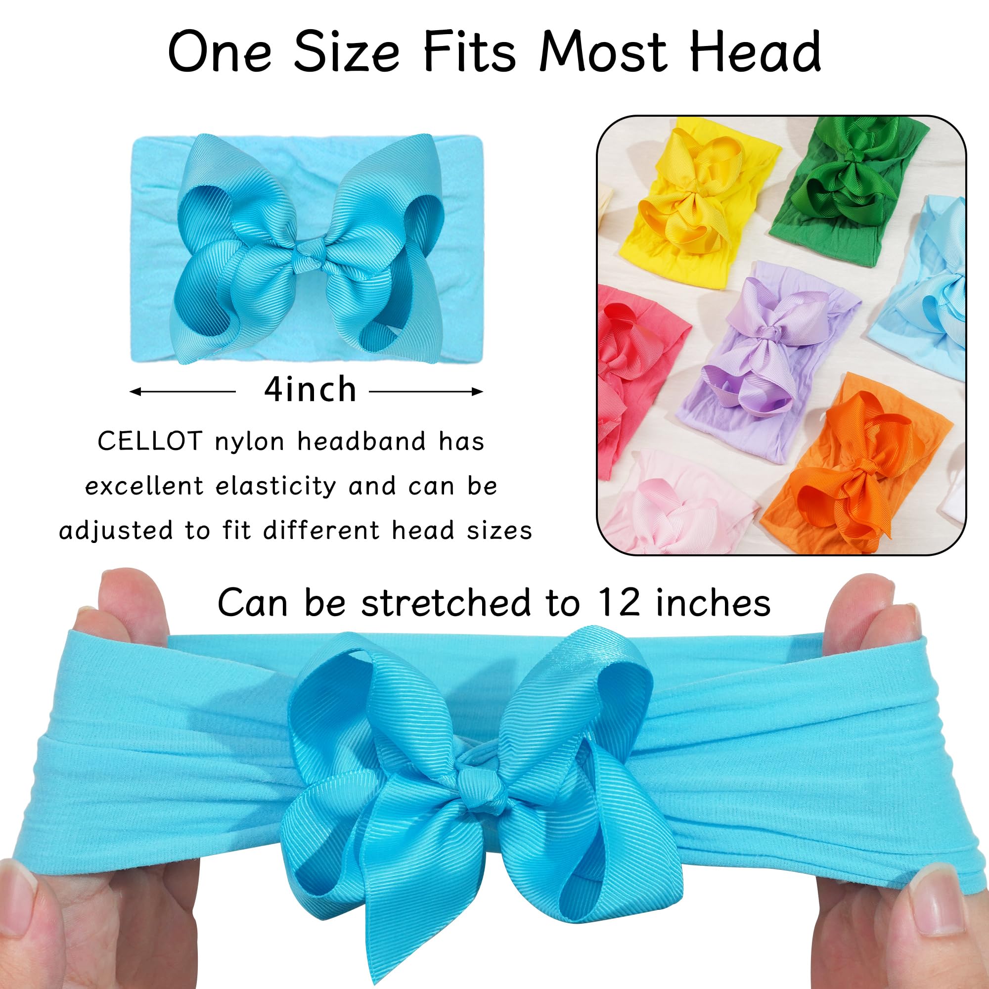 4 bow headbands Amazon.com: Yxiang 20PCS Baby Girl Bows Headbands, 4 main image 2