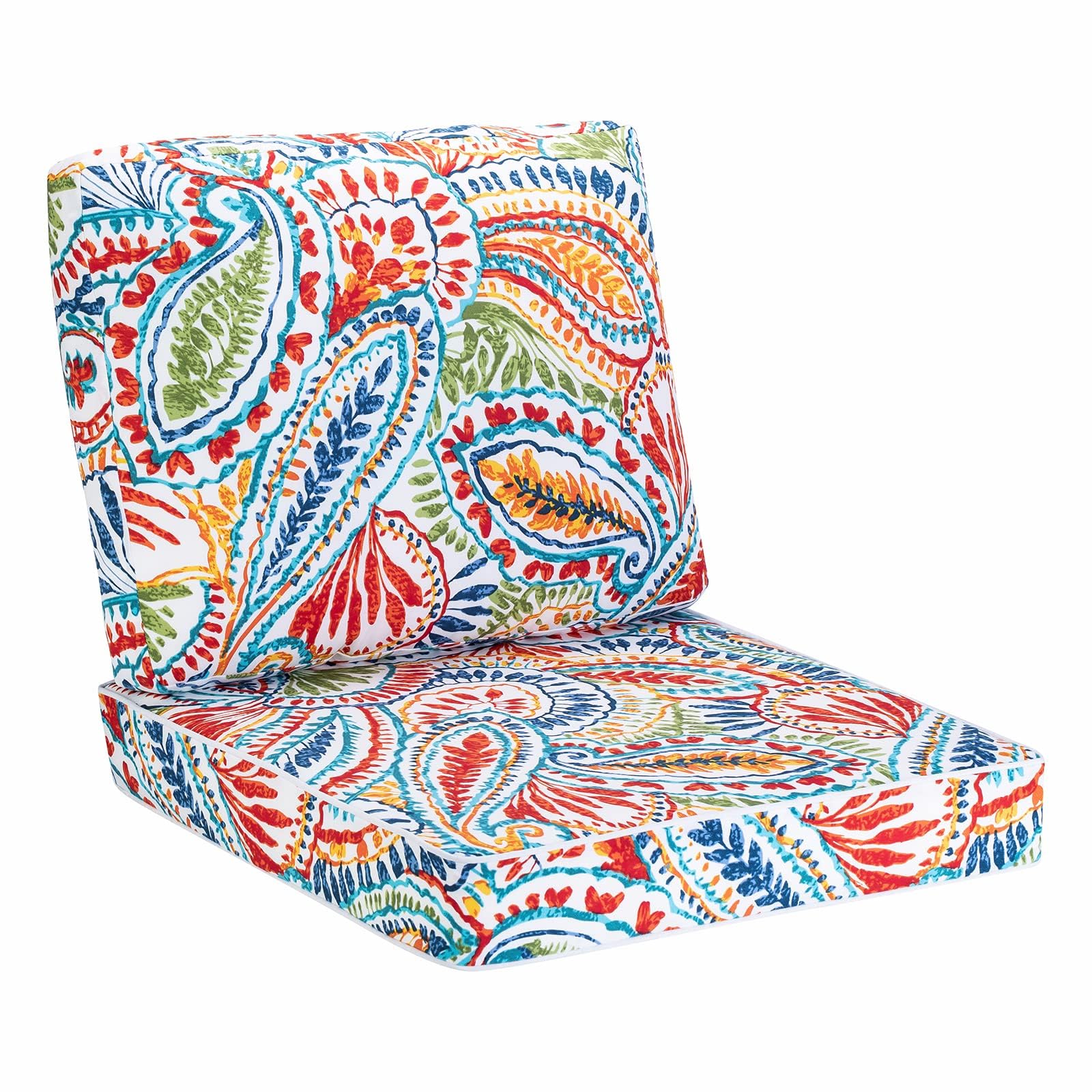 Outdoor Chair Cushion Tufted Pillow, Deep Seat Outdoor Cushion Set 19