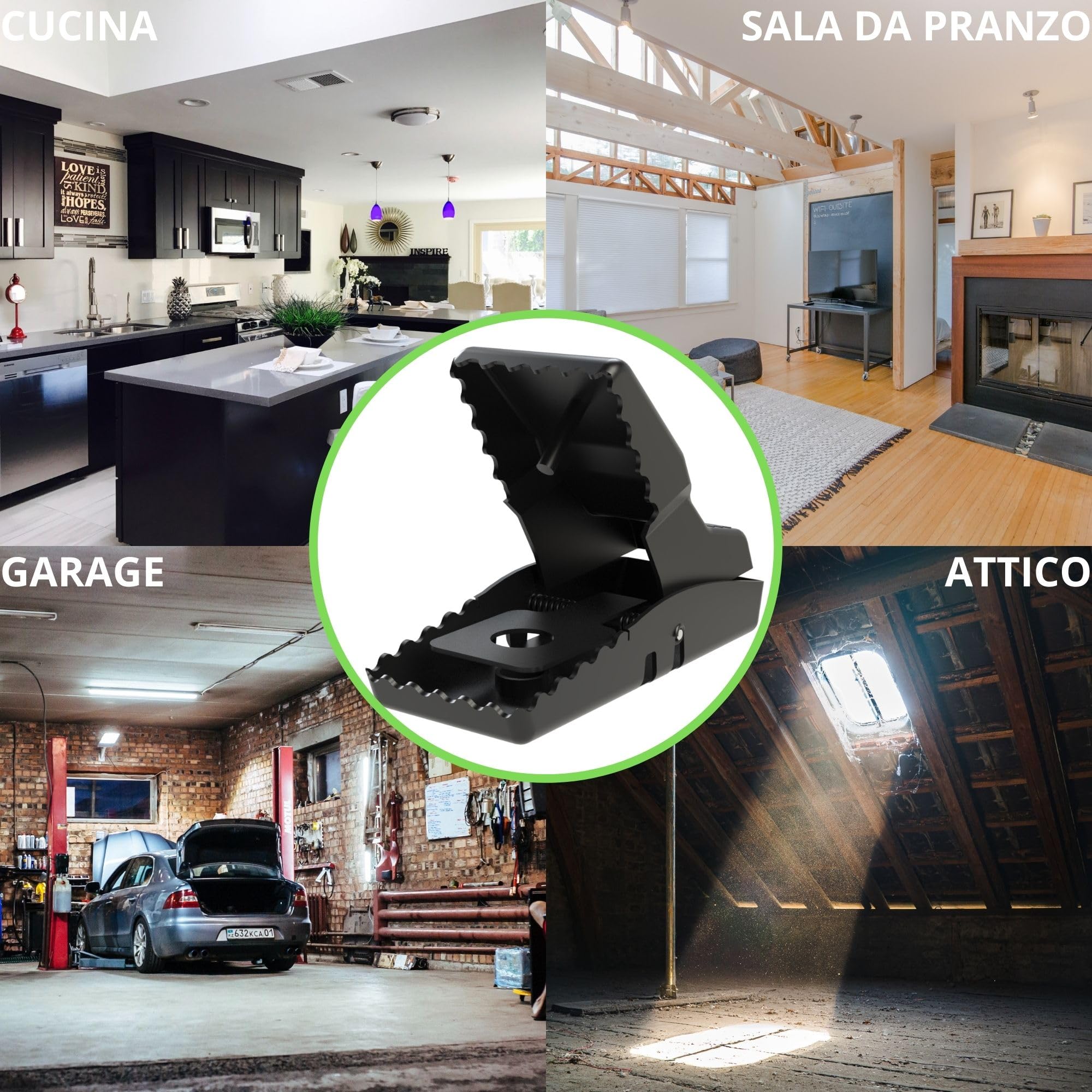 Trappola O Trappole Per Topi Grandi XXL. Anti Ratti, Potente E Riutilizzabile [Ebook + Guanti Offerti] Scaccia Roditori a l'Interno e a l'Esterno Dentro la Casa. Comportati come un Professionale