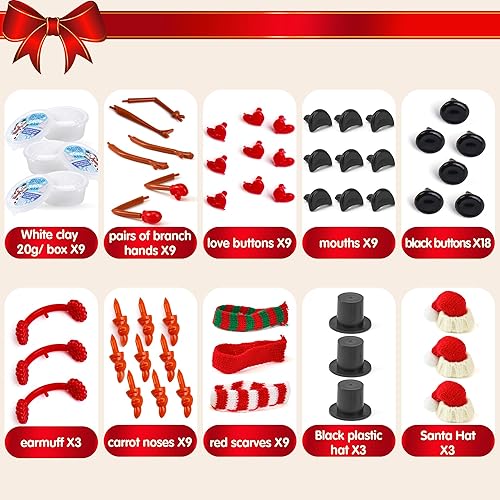 Miniatura 3 de JOYIN Kit de manualidades de Navidad para construir tu muñeco de nieve, paquete de 3 unidades, kit de manualidades de Navidad para actividades de