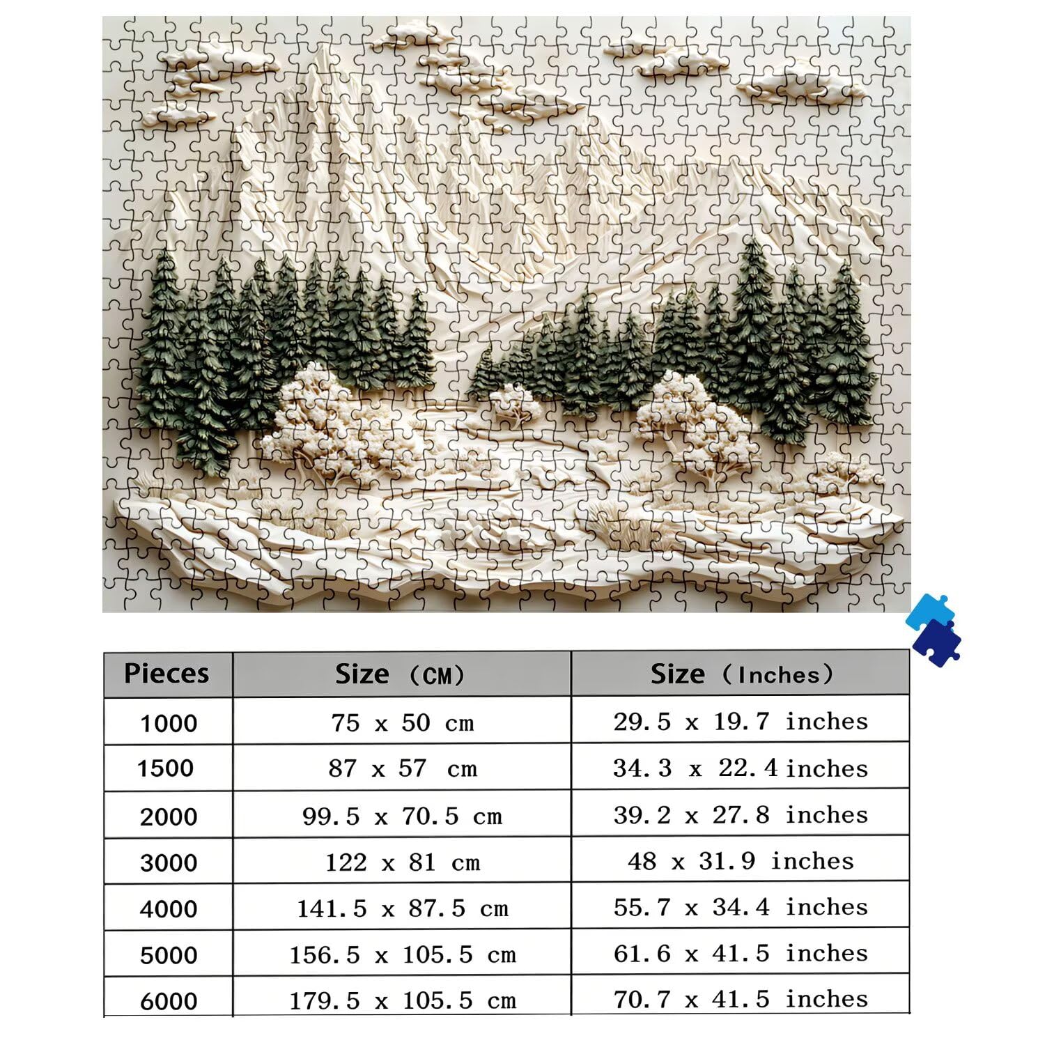 Puzzle 2000 Teile, Holzpuzzle Erwachsene - Impossible Puzzle 99.5 x 70.5 cm niffliges Denkspiel & Denksport für Frauen & Männer, Familienspiel für Spieleabende, Geschenk für Frauen Berg Baum w0-784
